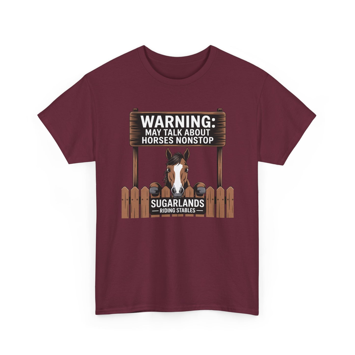 Horse Lover T‑Shirt — "Warning: May Talk About Horses Nonstop" Graphic Tee