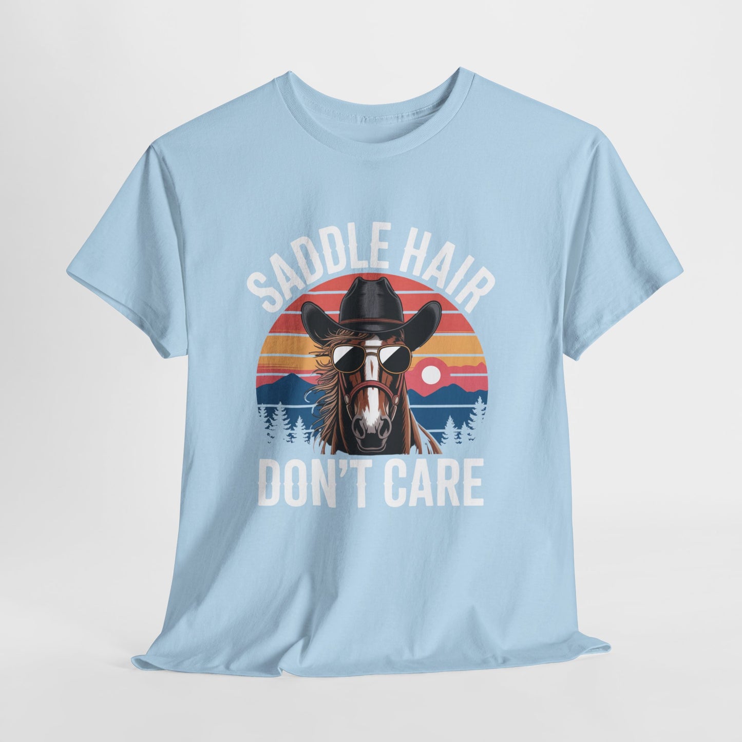 Saddle Hair Don't Care Horse Shirt – Funny Western Horse Lover Tee