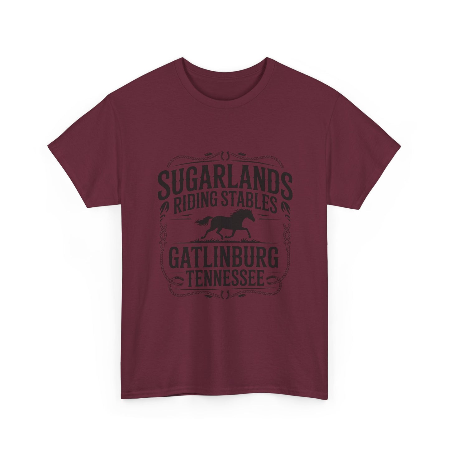 Sugarlands Riding Stables T-Shirt – Gatlinburg Tennessee Horseshoe Western Logo Tee