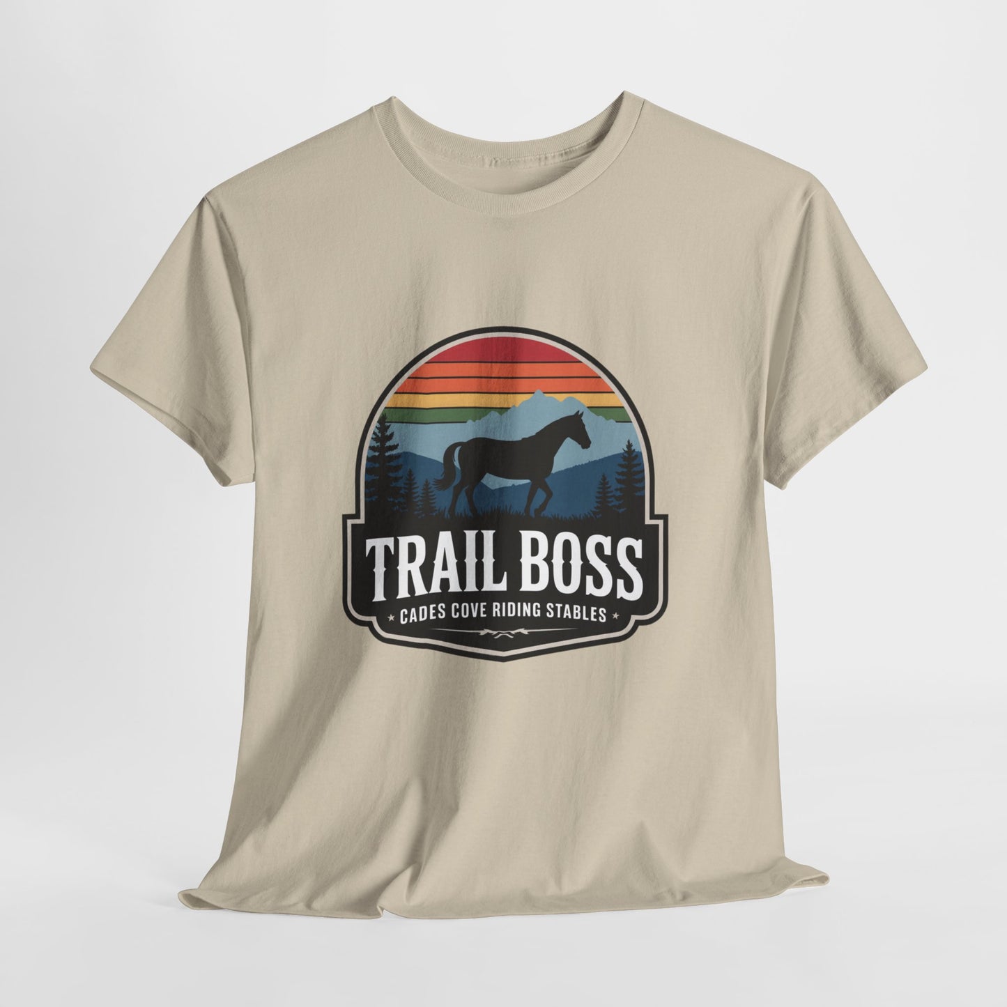 Trail Boss Cades Cove Riding Stables Shirt – Vintage Horseback Riding Smoky Mountains Tee