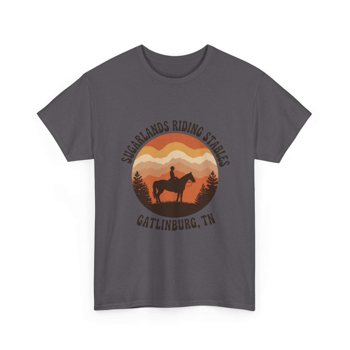 Sugarlands Riding Stables T-Shirt – Gatlinburg Tennessee Sunset Smoky Mountains Tee