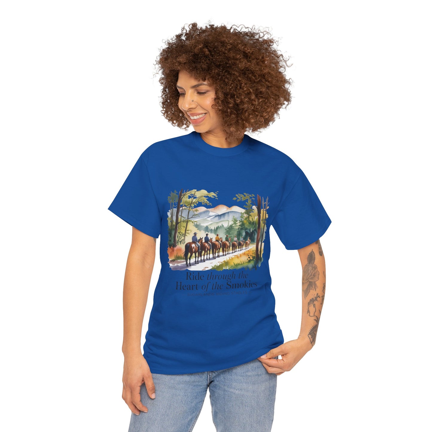 Ride Through the Heart of the Smokies T-Shirt – Sugarlands Riding Stables Gatlinburg TN Tee
