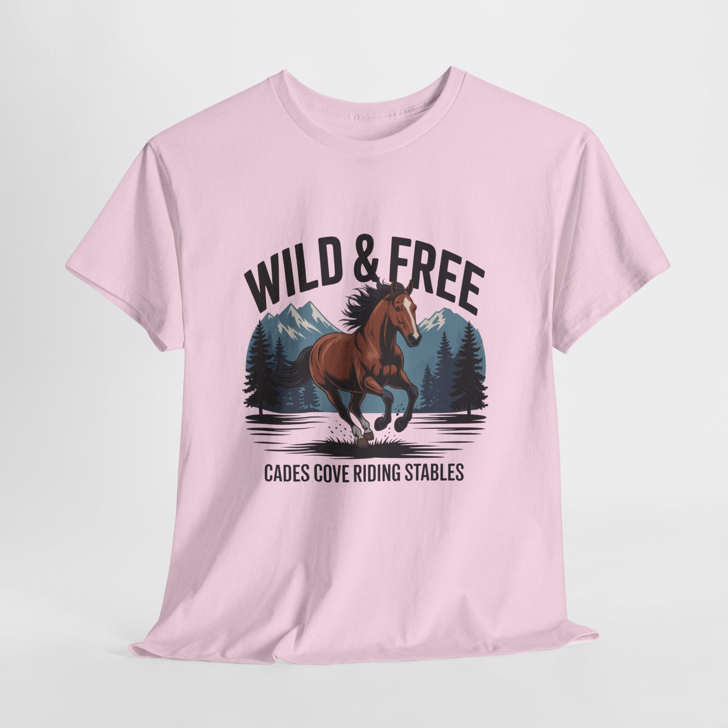 Wild & Free Cades Cove Riding Stables Shirt – Horse Lover Smoky Mountains Tee