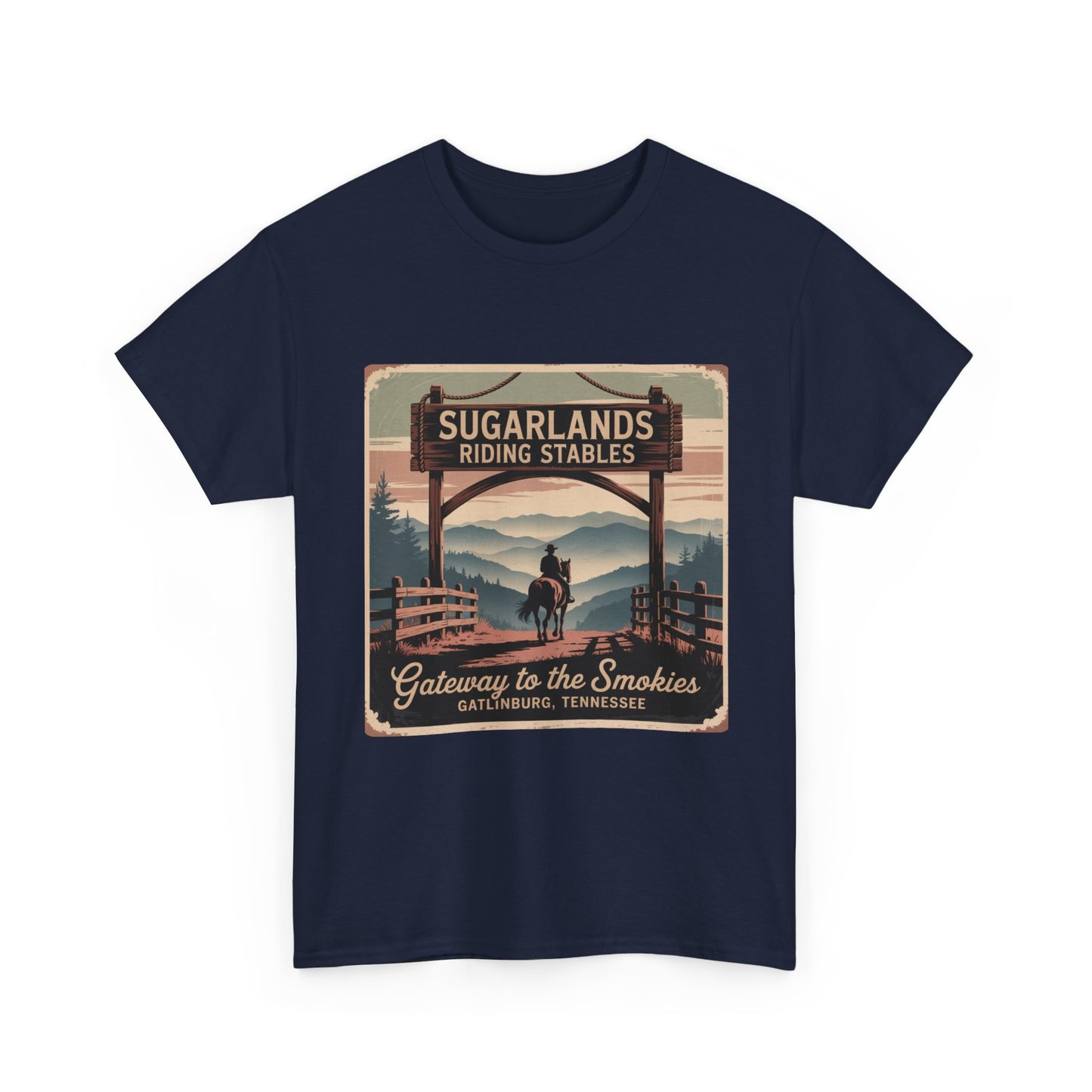 Sugarlands Riding Stables T-Shirt – Gateway to the Smokies Gatlinburg Tennessee Horseback Tee