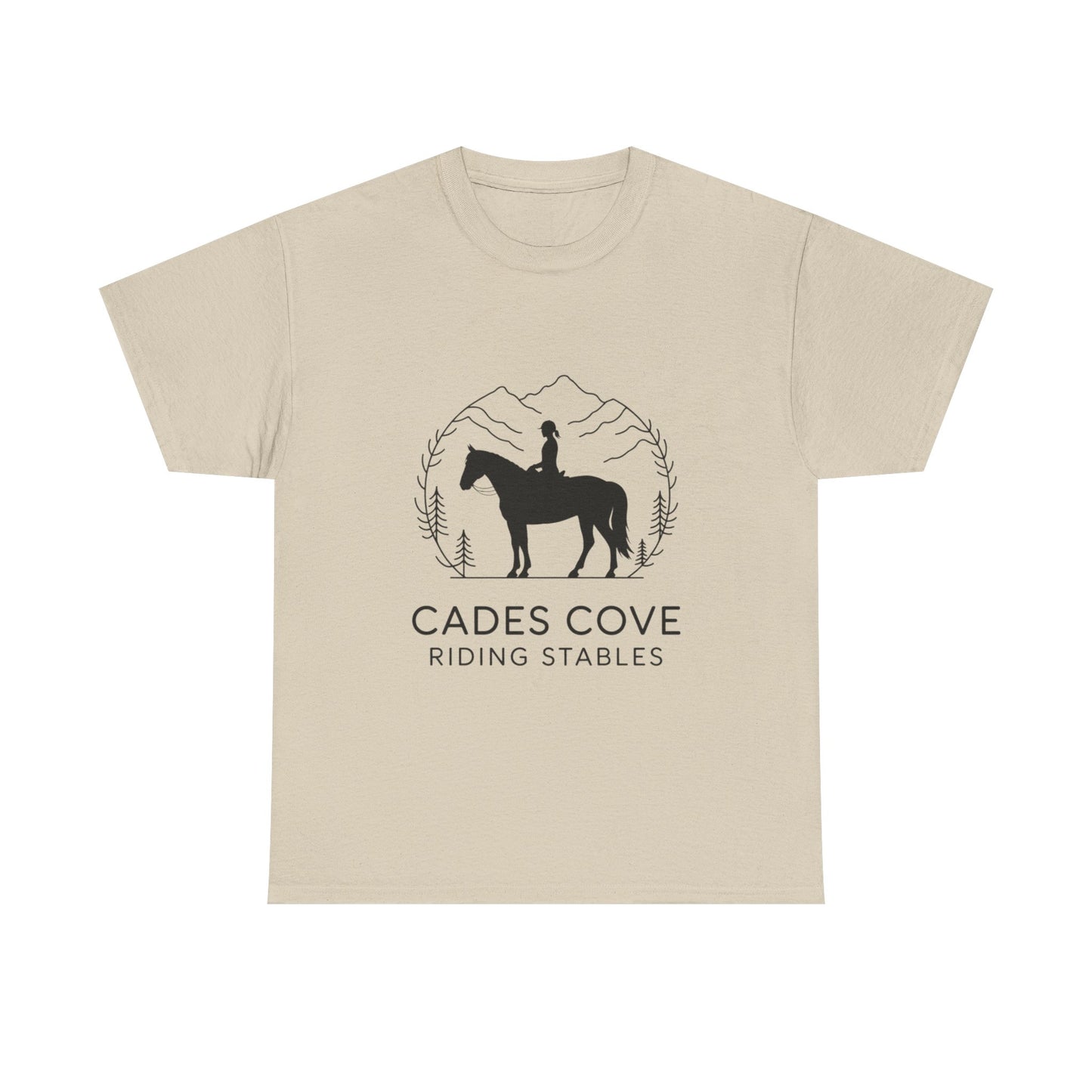 Cades Cove Riding Stables Minimalist T-Shirt – Smoky Mountains Horseback Silhouette Tee
