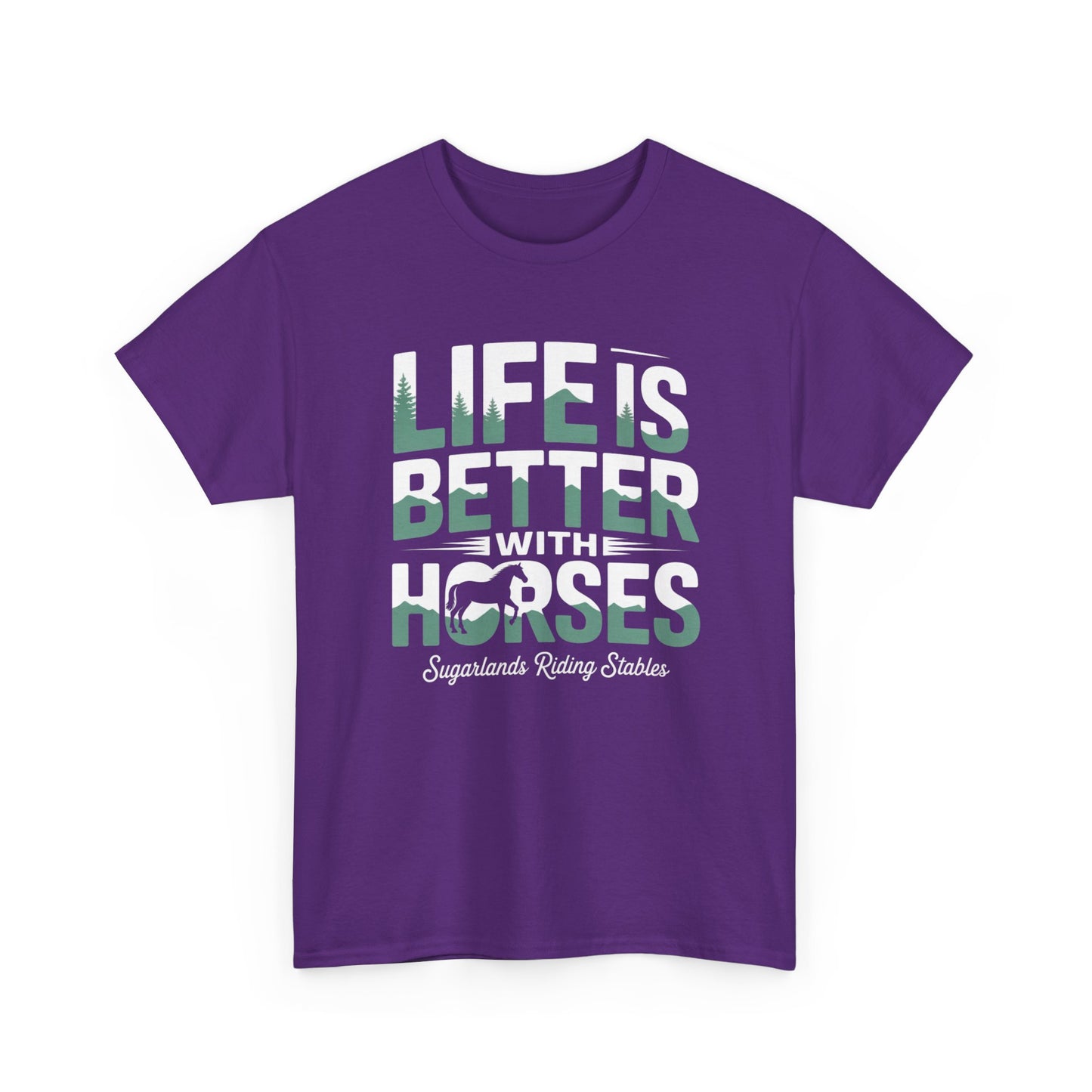 Life Is Better With Horses T-Shirt — Equestrian Riding Stable Tee