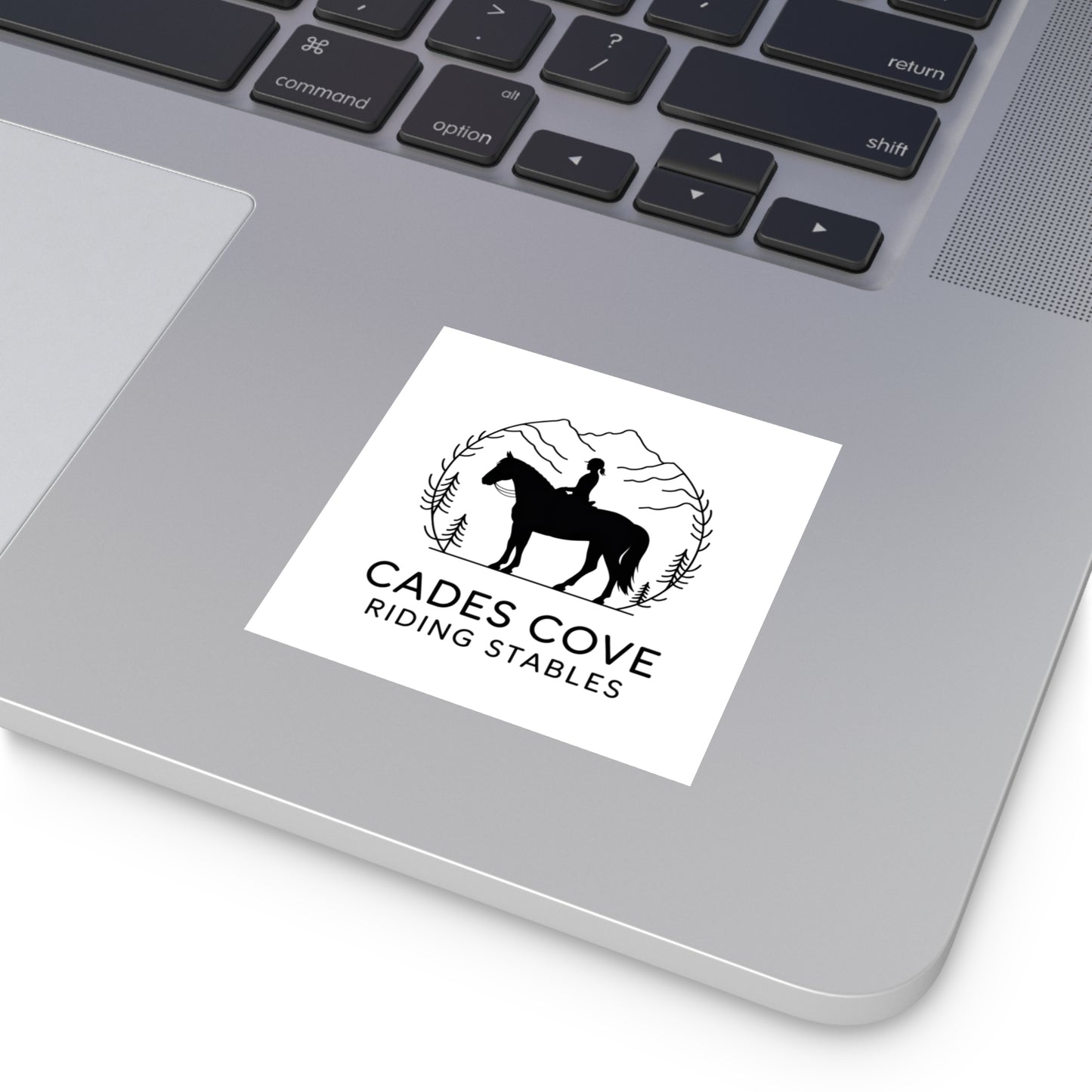 Cades Cove Riding Stables Sticker – Smoky Mountains Horse and Rider Minimalist Decal