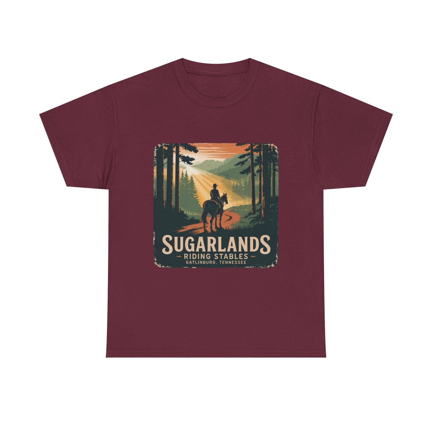 Sugarlands Riding Stables T-Shirt – Gatlinburg Tennessee Scenic Smoky Mountains Trail Tee