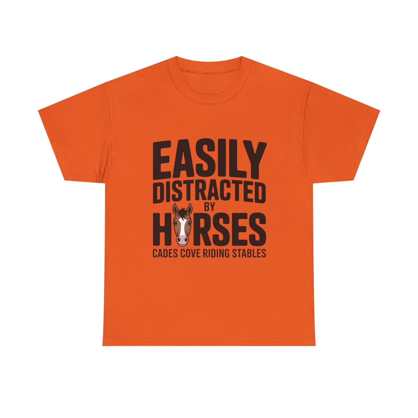 Easily Distracted by Horses T-Shirt – Funny Horse Lover Tee | Cades Cove Riding Stables