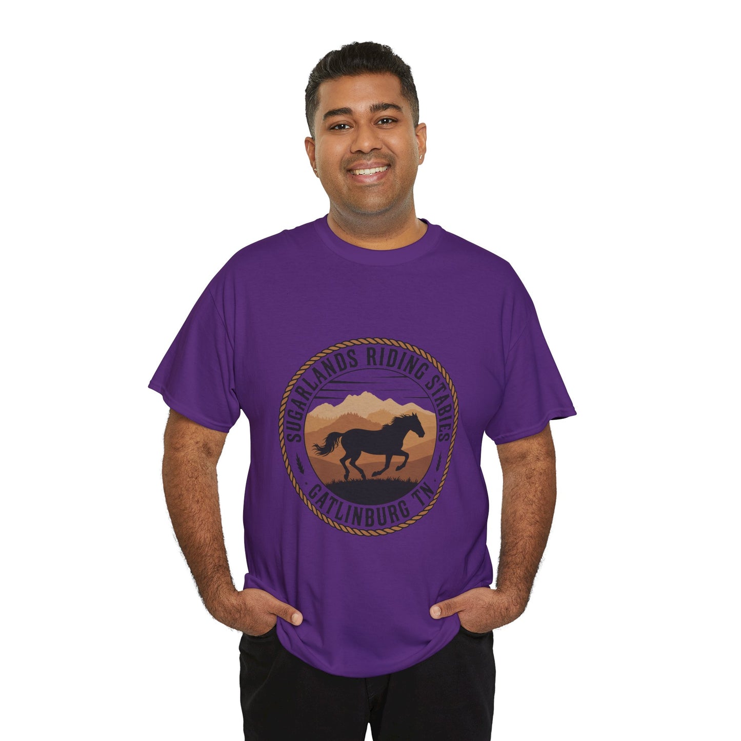 Sugarlands Riding Stables T-Shirt – Gatlinburg Tennessee Running Horse Western Emblem Tee