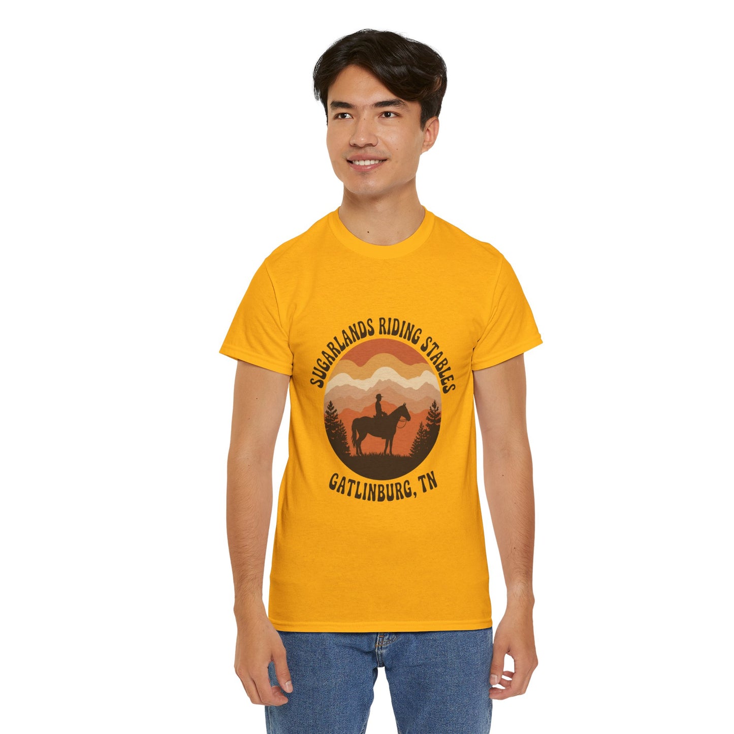 Sugarlands Riding Stables T-Shirt – Gatlinburg Tennessee Sunset Smoky Mountains Tee