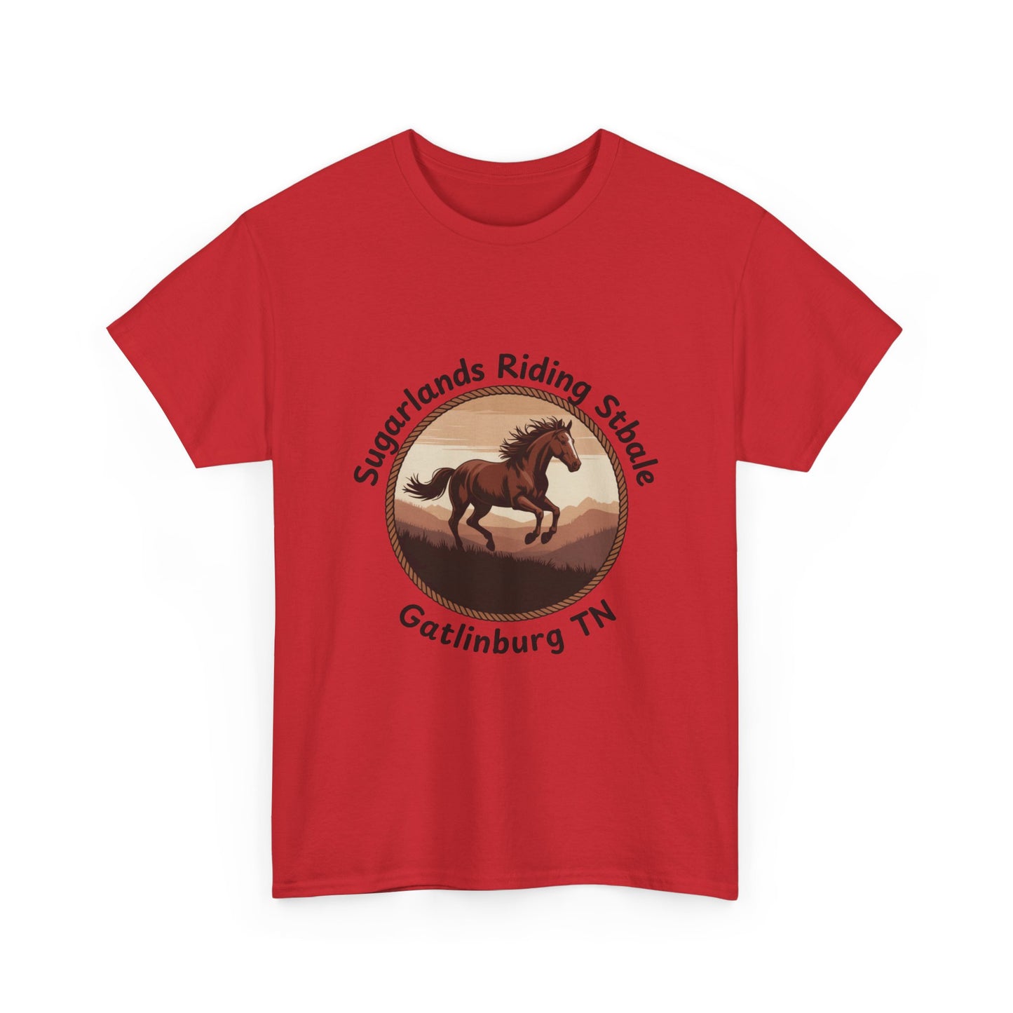 Running Horse T-Shirt – Sugarlands Riding Stables Gatlinburg Tennessee Western Sunset Tee