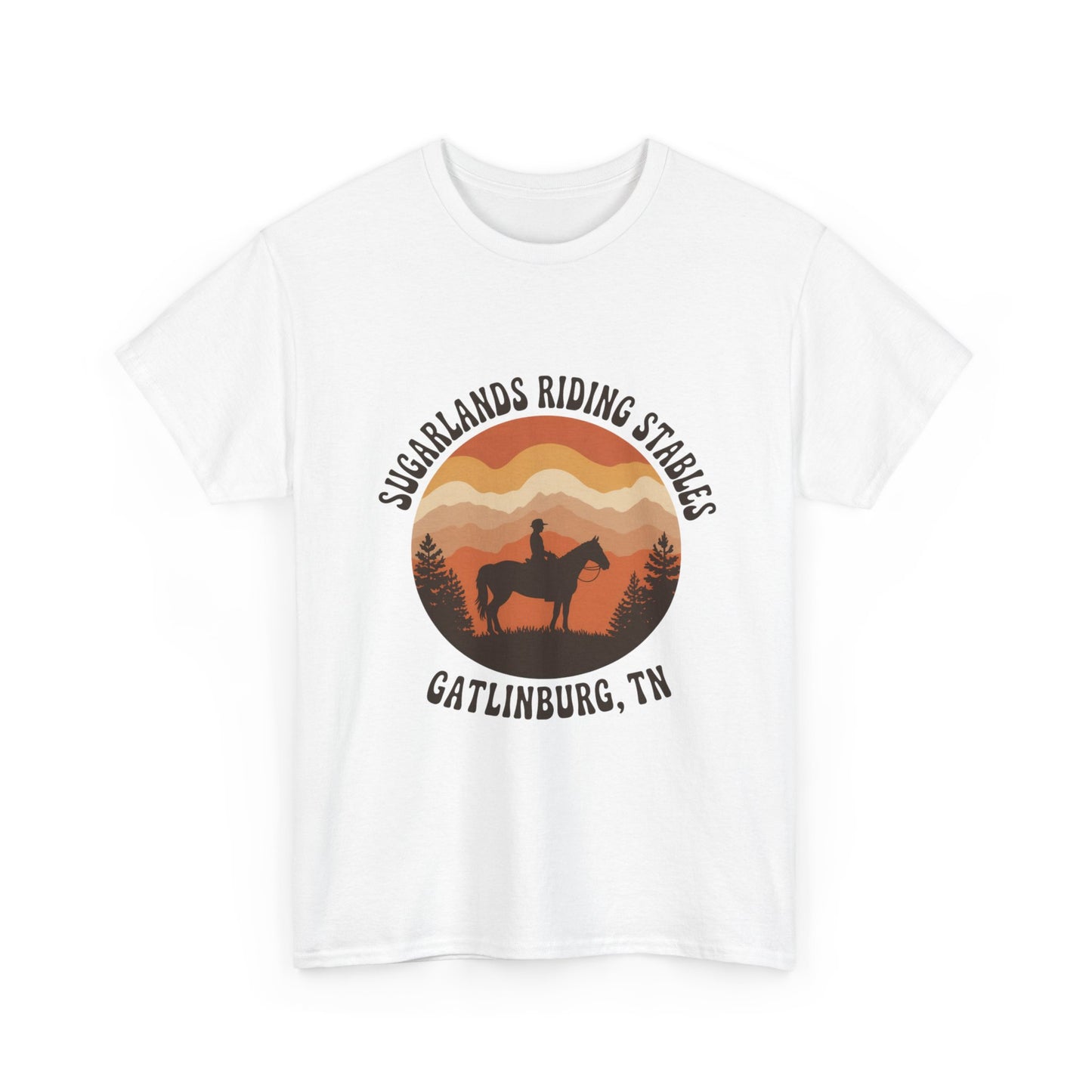 Sugarlands Riding Stables T-Shirt – Gatlinburg Tennessee Sunset Smoky Mountains Tee