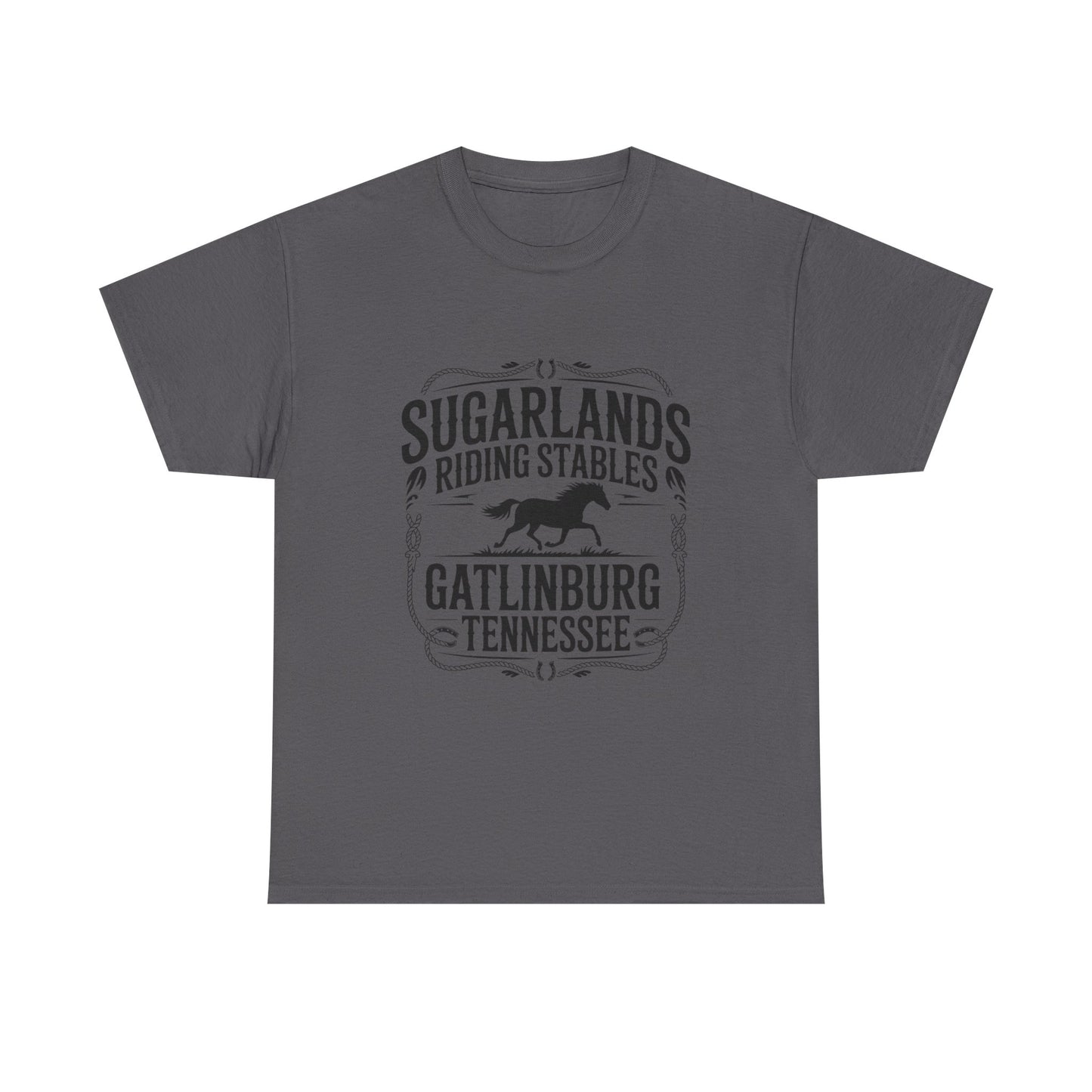 Sugarlands Riding Stables T-Shirt – Gatlinburg Tennessee Horseshoe Western Logo Tee