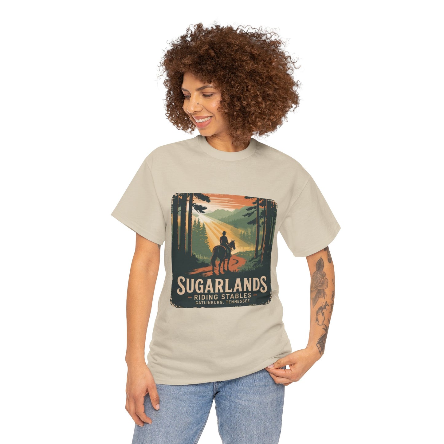 Sugarlands Riding Stables T-Shirt – Gatlinburg Tennessee Scenic Smoky Mountains Trail Tee