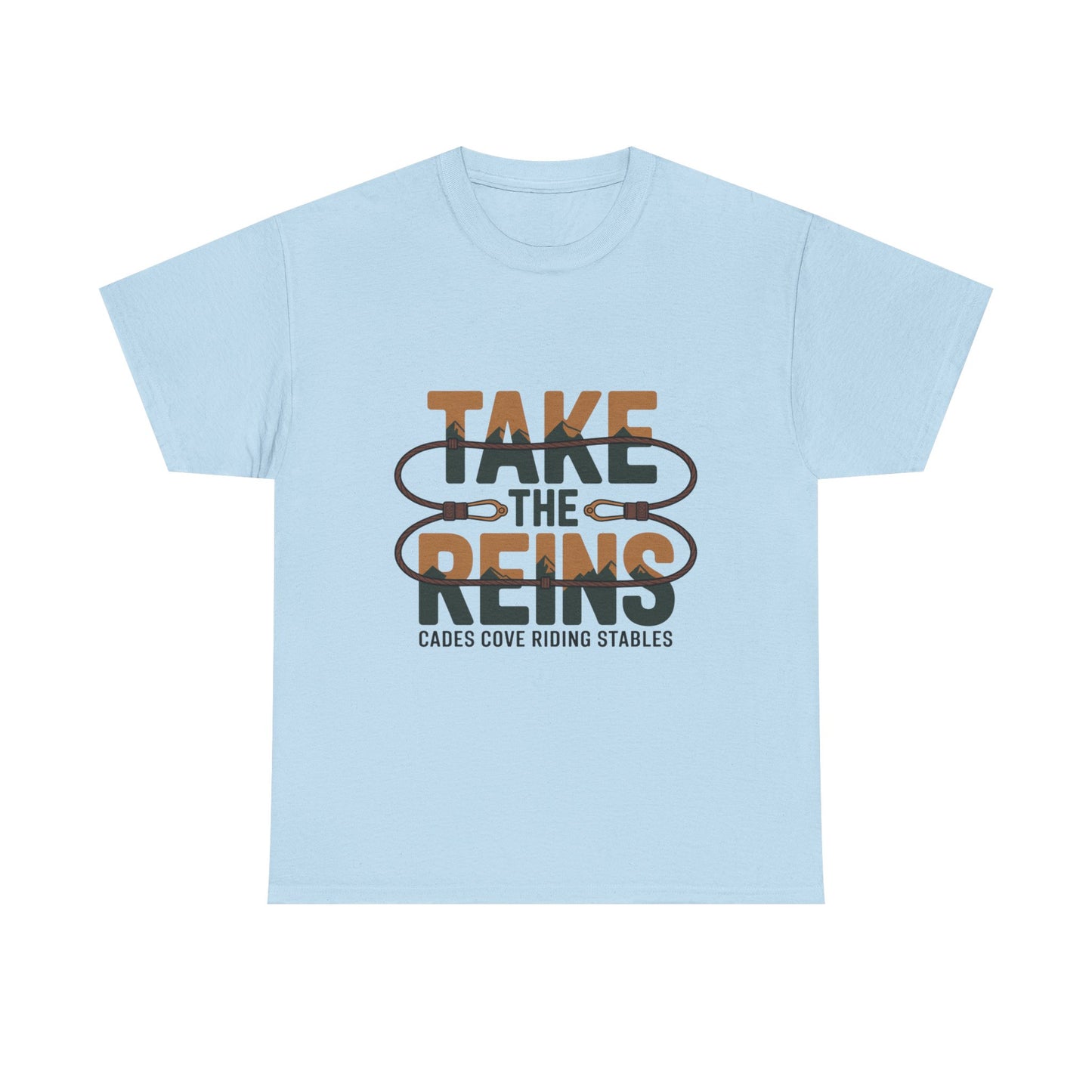Take the Reins T-Shirt – Cades Cove Riding Stables Smoky Mountains Horseback Riding Tee