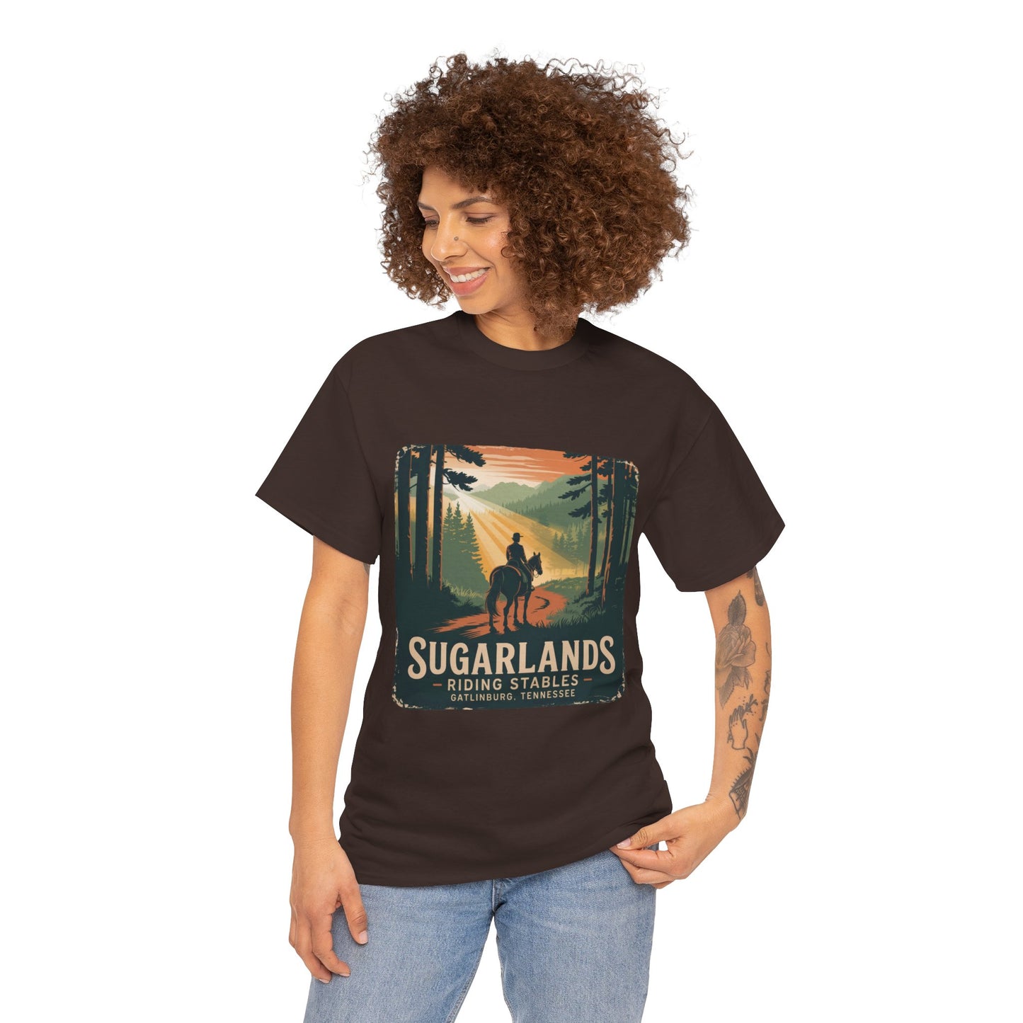 Sugarlands Riding Stables T-Shirt – Gatlinburg Tennessee Scenic Smoky Mountains Trail Tee