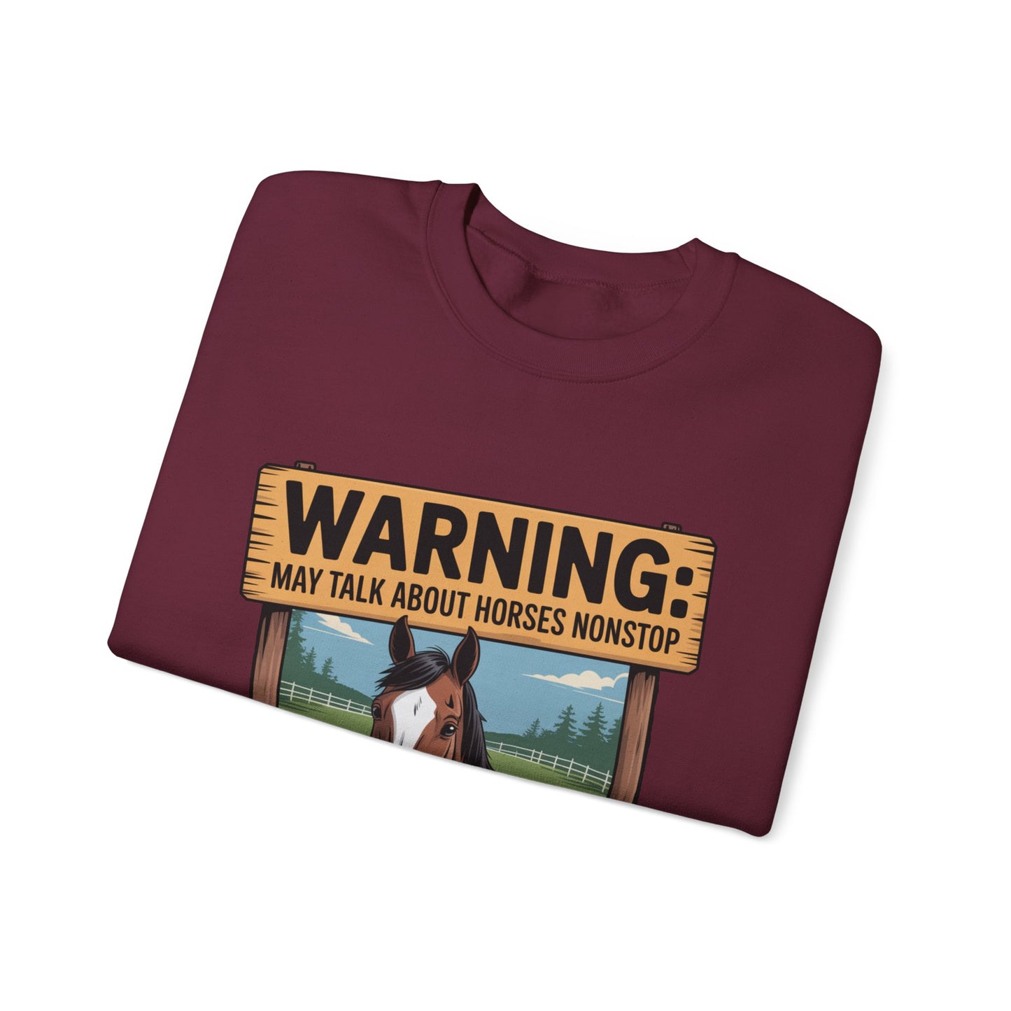 Warning May Talk About Horses Nonstop Adult Jacket – Cades Cove Riding Stables Crewneck Sweatshirt
