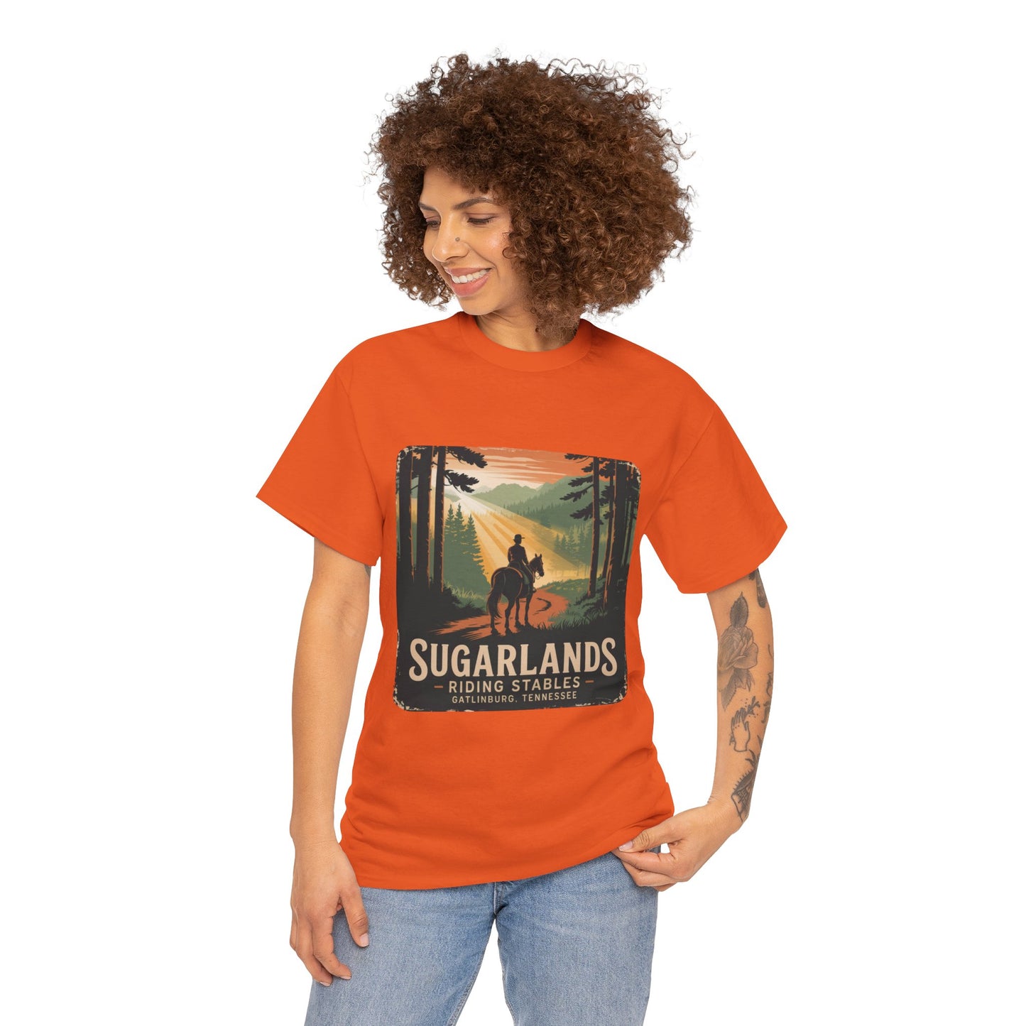 Sugarlands Riding Stables T-Shirt – Gatlinburg Tennessee Scenic Smoky Mountains Trail Tee