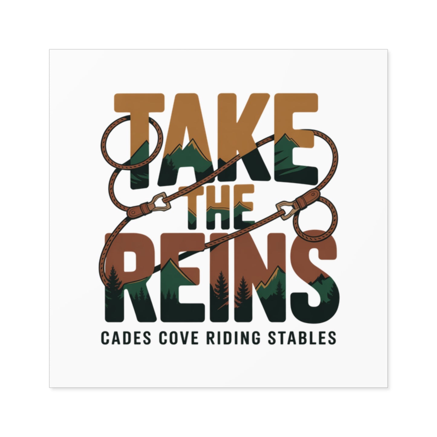 Take the Reins Sticker – Cades Cove Riding Stables Smoky Mountains Western Decal