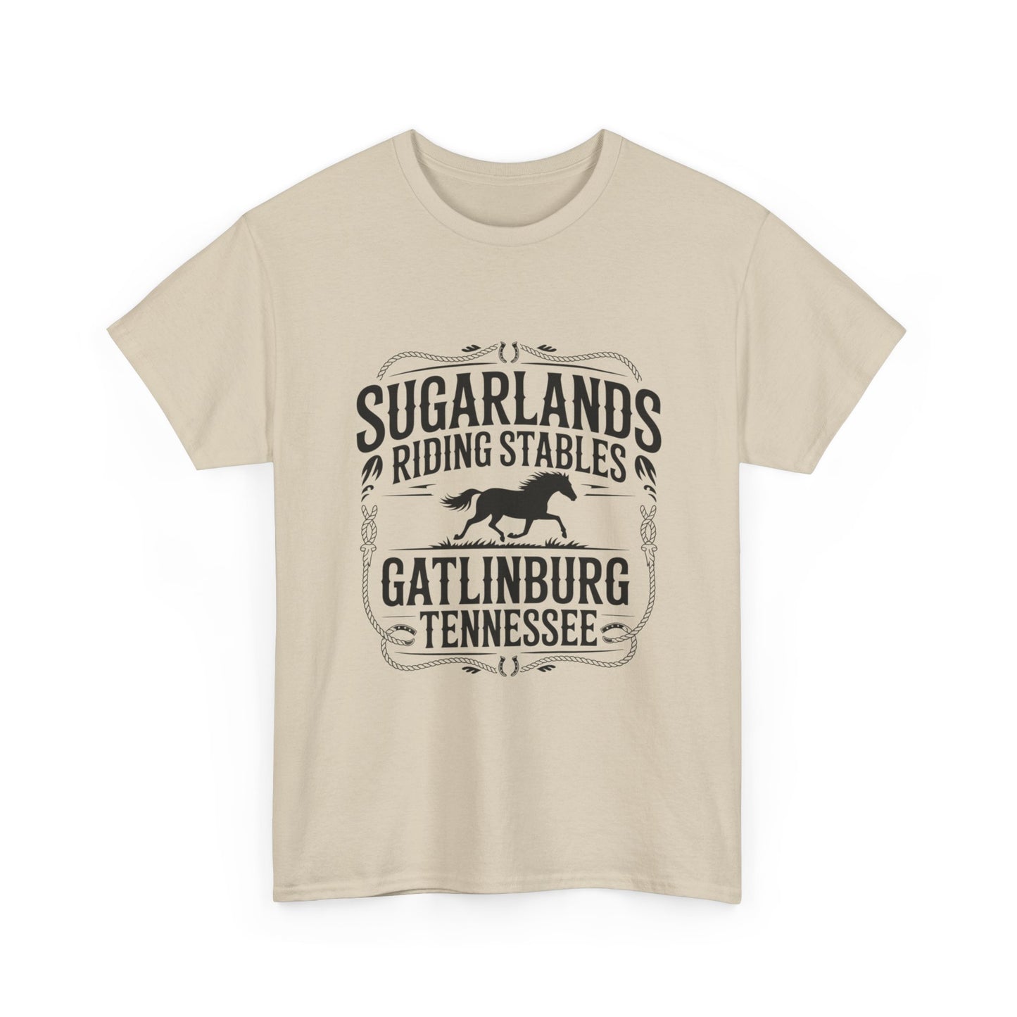 Sugarlands Riding Stables T-Shirt – Gatlinburg Tennessee Horseshoe Western Logo Tee