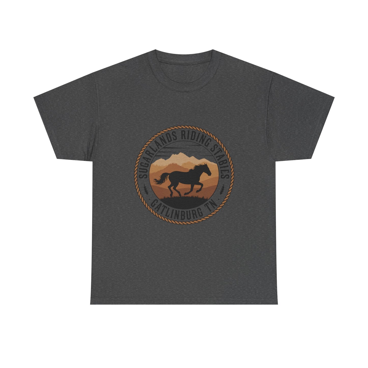 Sugarlands Riding Stables T-Shirt – Gatlinburg Tennessee Running Horse Western Emblem Tee