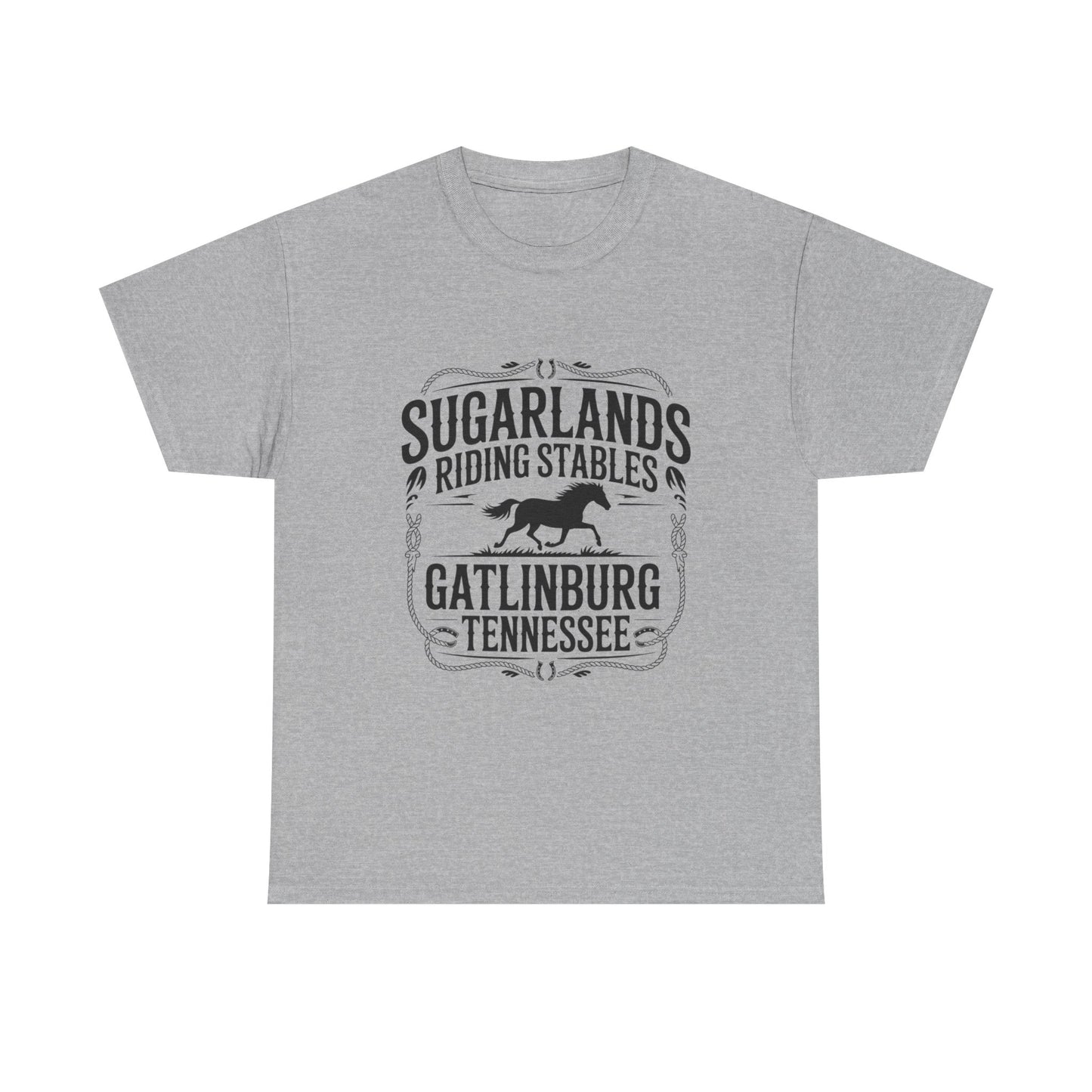Sugarlands Riding Stables T-Shirt – Gatlinburg Tennessee Horseshoe Western Logo Tee
