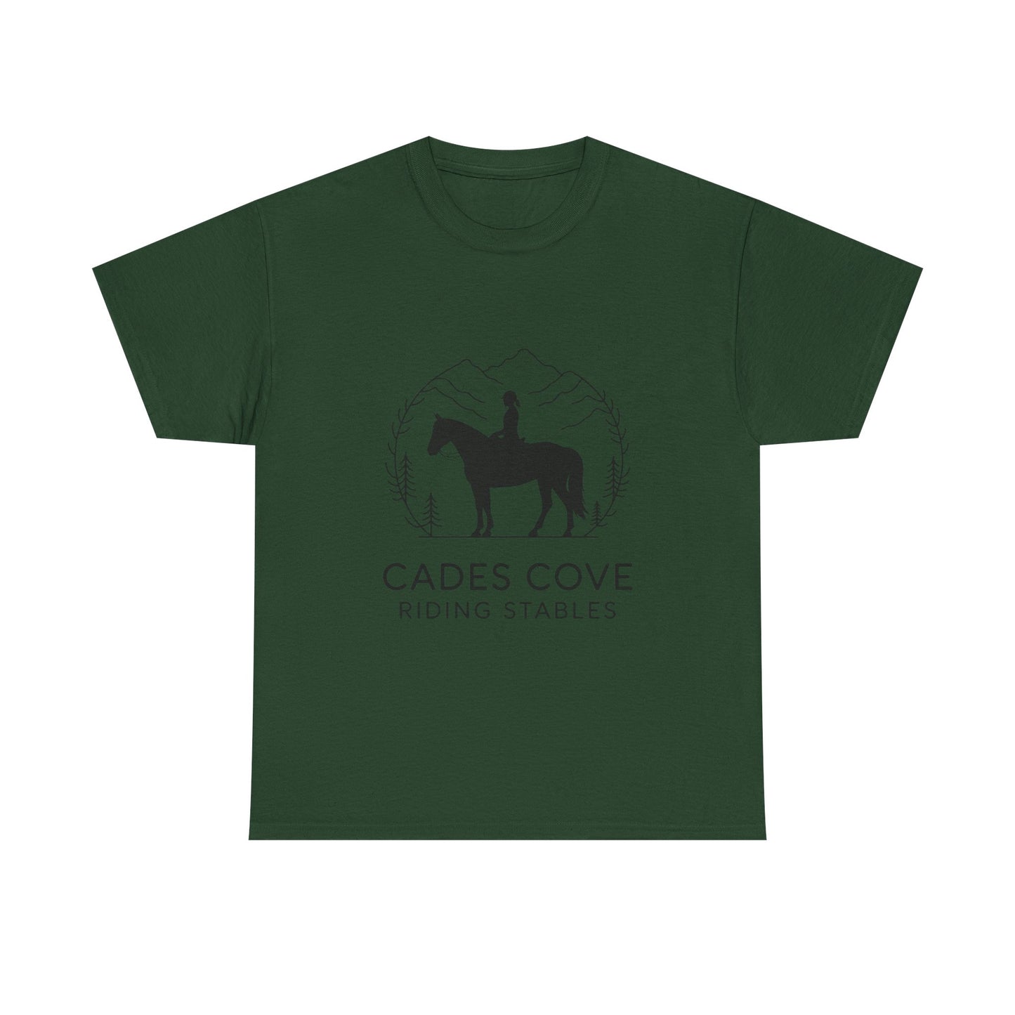 Cades Cove Riding Stables Minimalist T-Shirt – Smoky Mountains Horseback Silhouette Tee