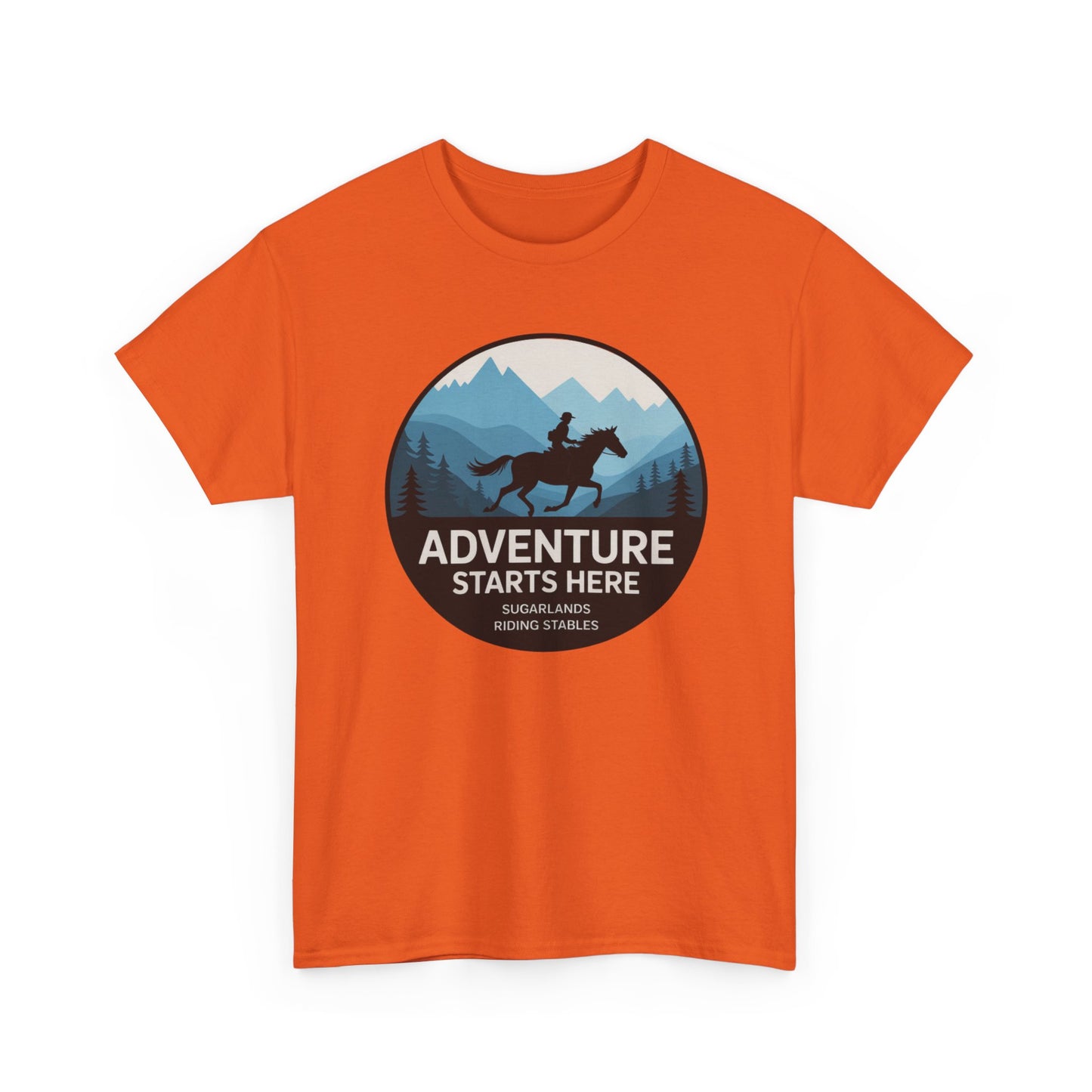 Adventure Starts Here T-Shirt — Outdoor Hiking & Equestrian Graphic Tee