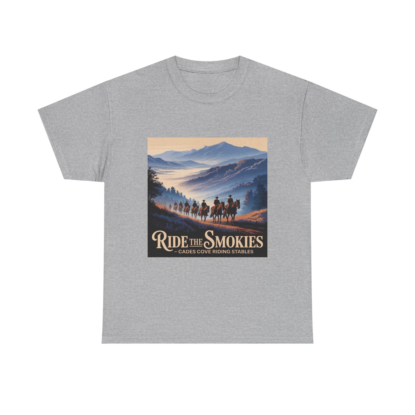 Ride the Smokies T-Shirt – Cades Cove Riding Stables Smoky Mountains Horseback Riding Tee