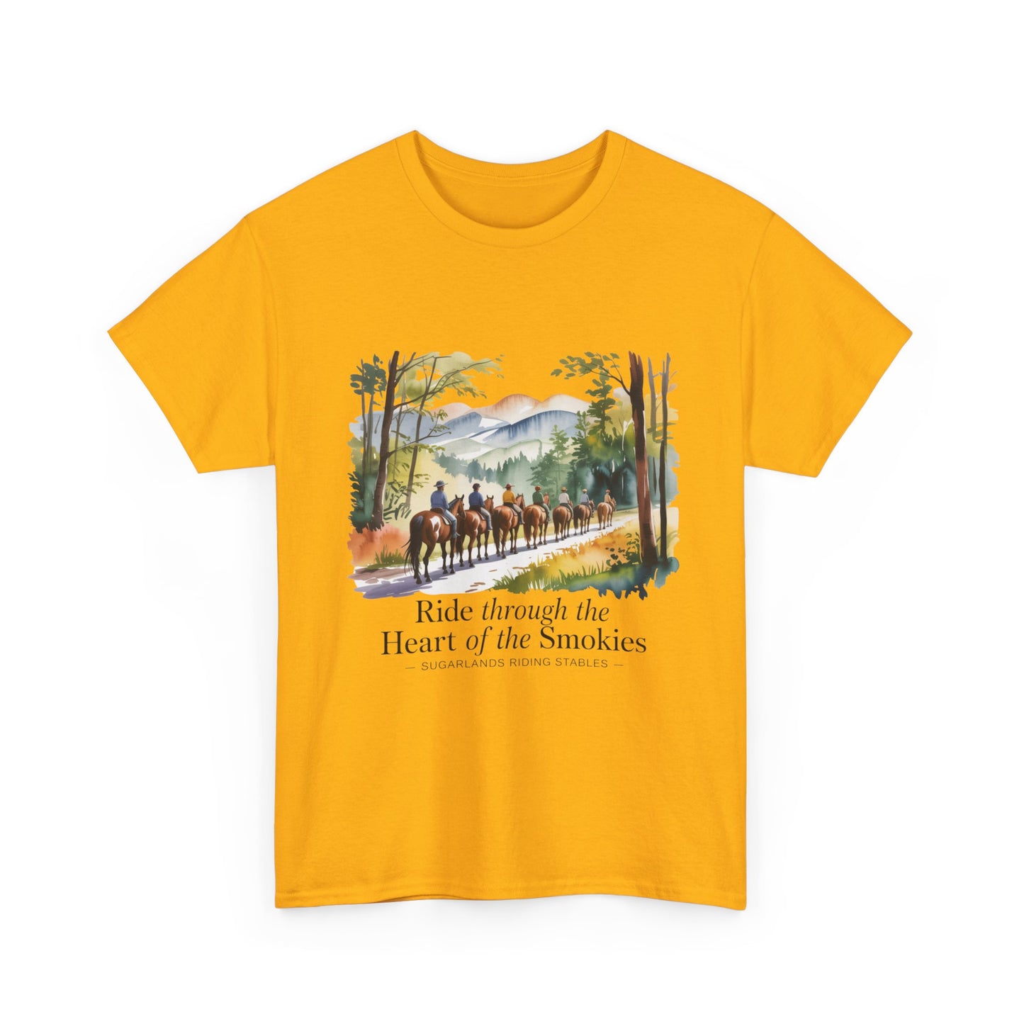 Ride Through the Heart of the Smokies T-Shirt – Sugarlands Riding Stables Gatlinburg TN Tee