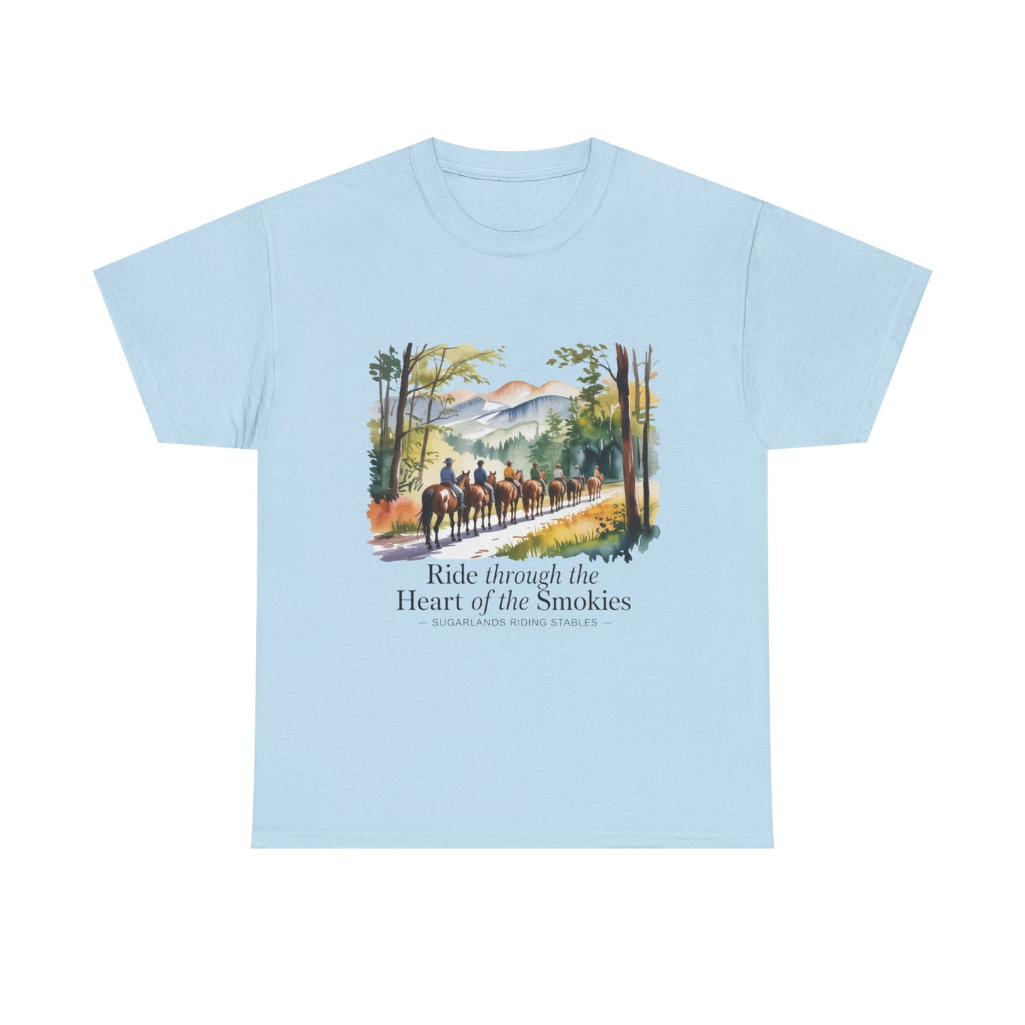 Ride Through the Heart of the Smokies T-Shirt – Sugarlands Riding Stables Gatlinburg TN Tee