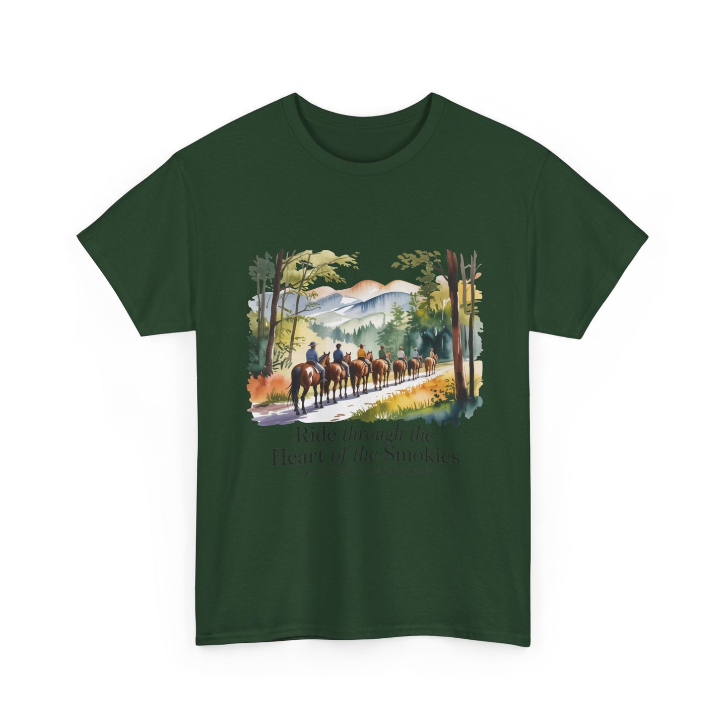 Ride Through the Heart of the Smokies T-Shirt – Sugarlands Riding Stables Gatlinburg TN Tee