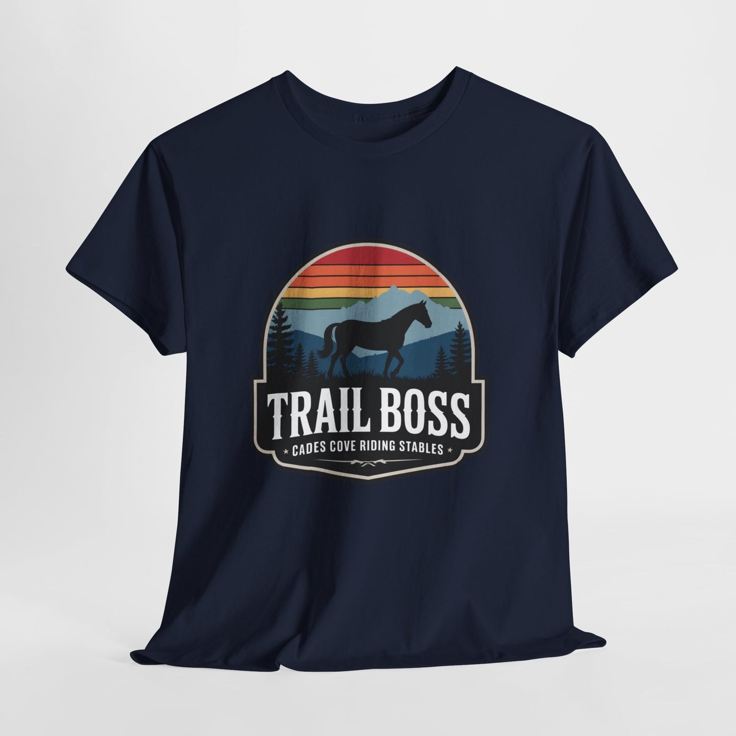 Trail Boss Cades Cove Riding Stables Shirt – Vintage Horseback Riding Smoky Mountains Tee