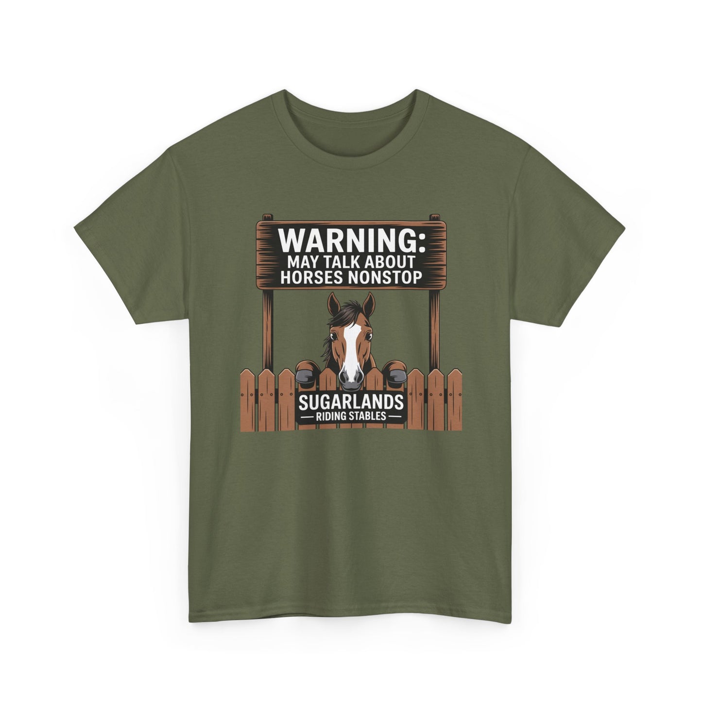 Horse Lover T‑Shirt — "Warning: May Talk About Horses Nonstop" Graphic Tee