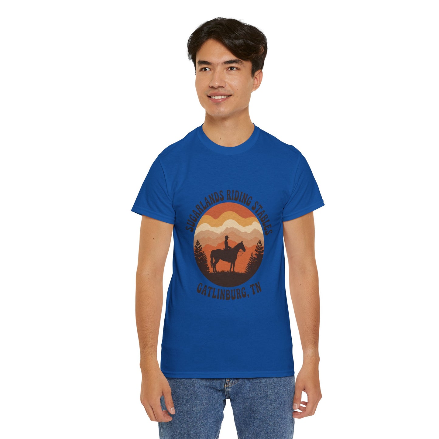 Sugarlands Riding Stables T-Shirt – Gatlinburg Tennessee Sunset Smoky Mountains Tee