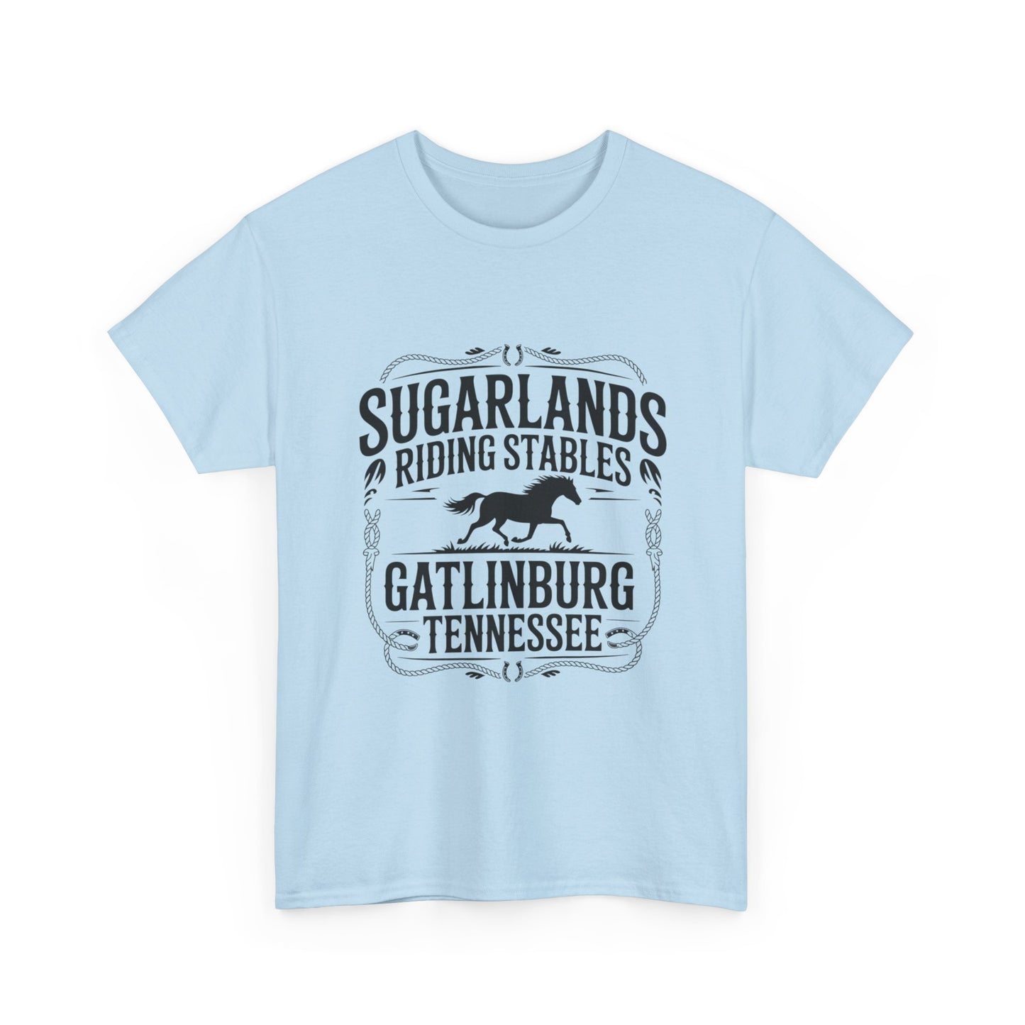 Sugarlands Riding Stables T-Shirt – Gatlinburg Tennessee Horseshoe Western Logo Tee