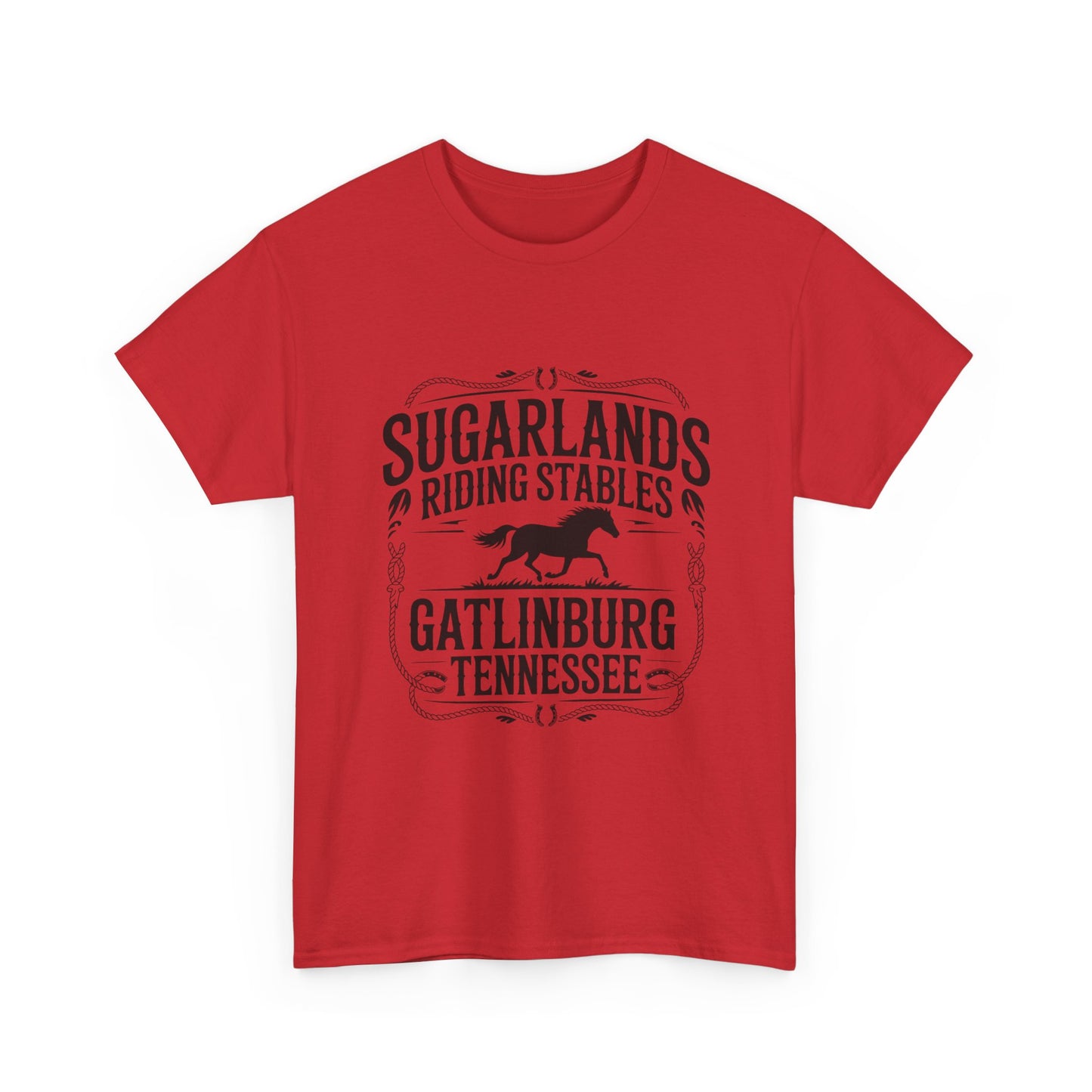 Sugarlands Riding Stables T-Shirt – Gatlinburg Tennessee Horseshoe Western Logo Tee