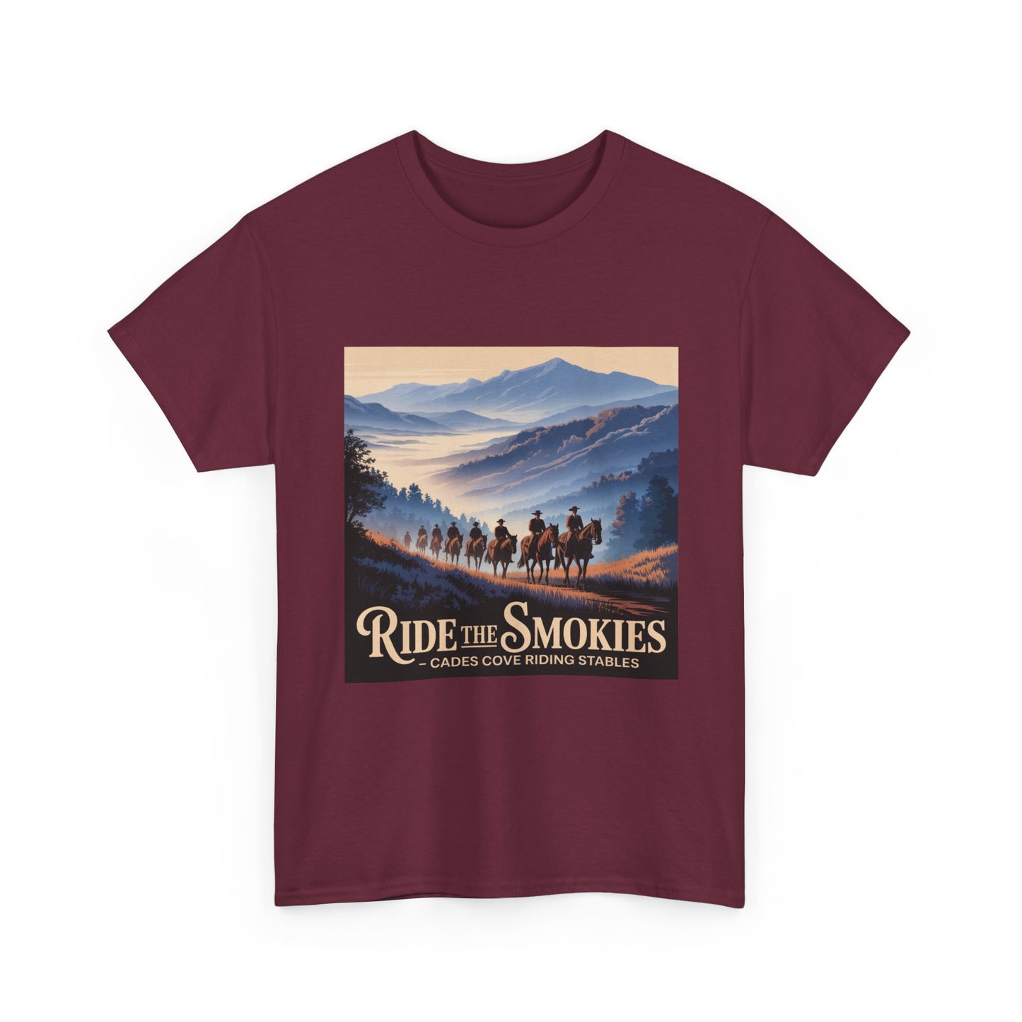 Ride the Smokies T-Shirt – Cades Cove Riding Stables Smoky Mountains Horseback Riding Tee
