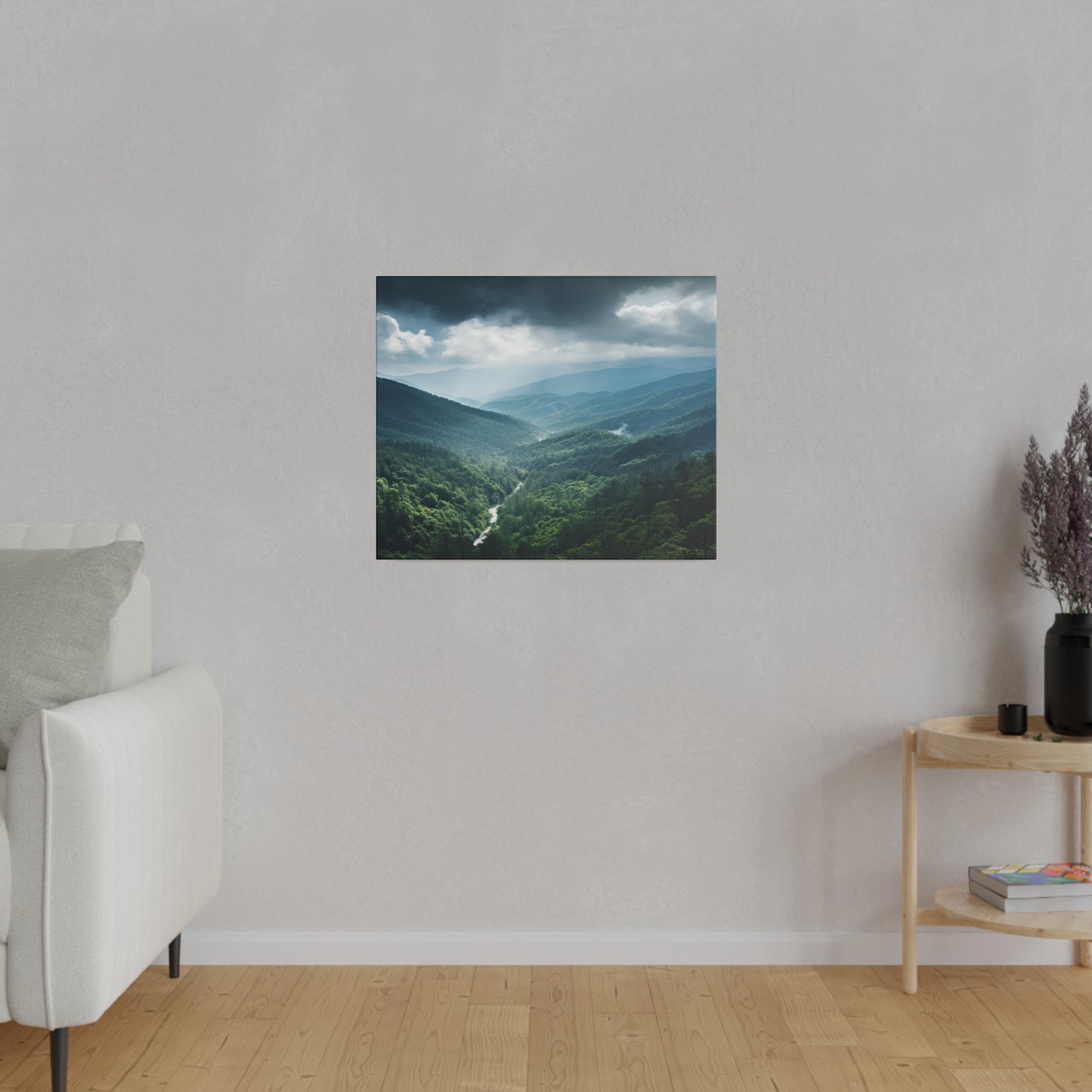 Great Smoky Mountains National Park Aerial View with Creek Matte Canvas, Stretched, 0.75"