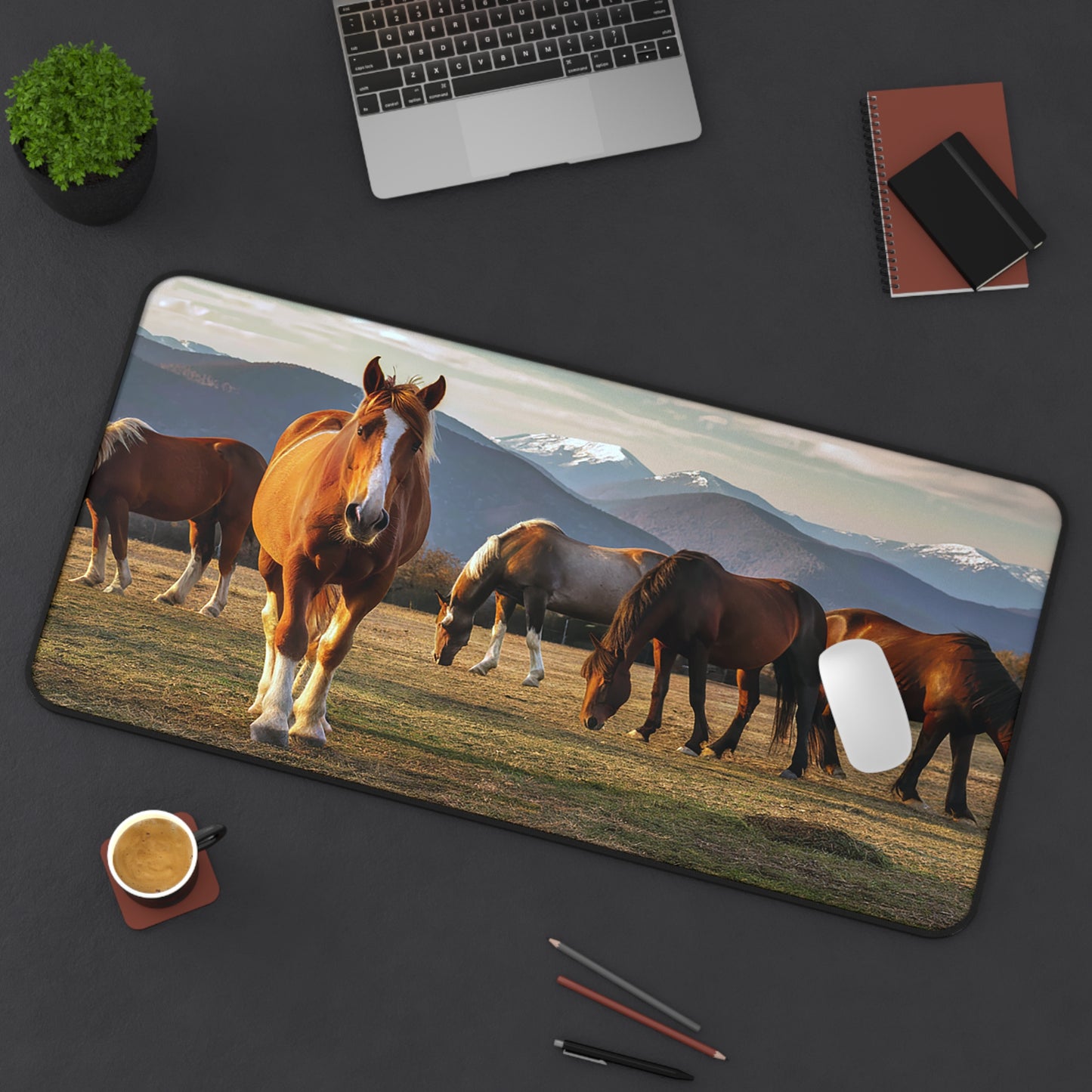 Great Smoky Mountains National Park Horses In a Field During the Winter Desk Mat