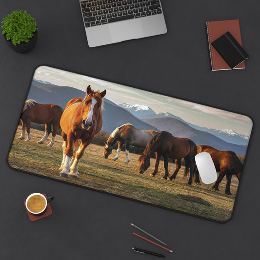 Great Smoky Mountains National Park Horses In a Field During the Winter Desk Mat