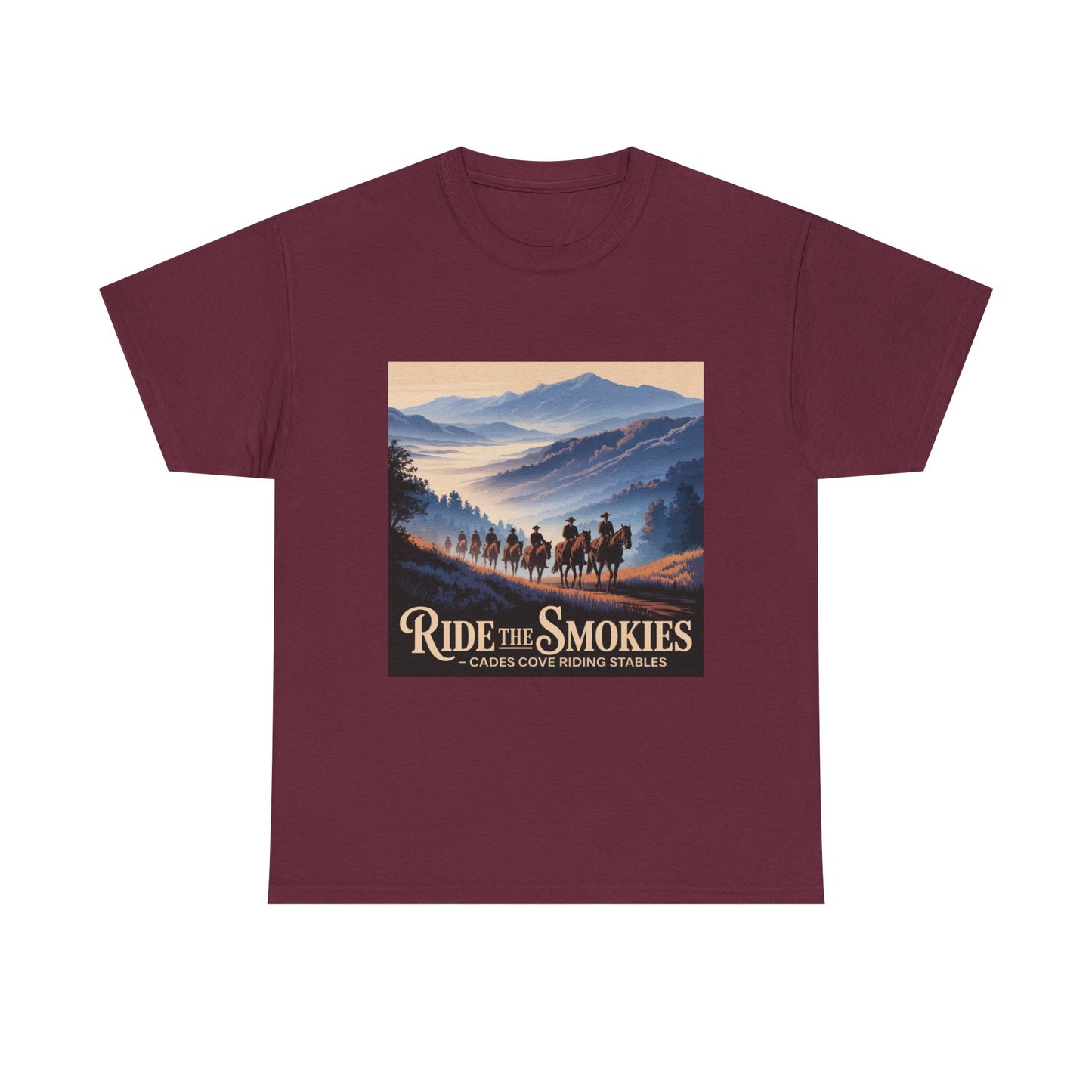 Ride the Smokies T-Shirt – Cades Cove Riding Stables Smoky Mountains Horseback Riding Tee
