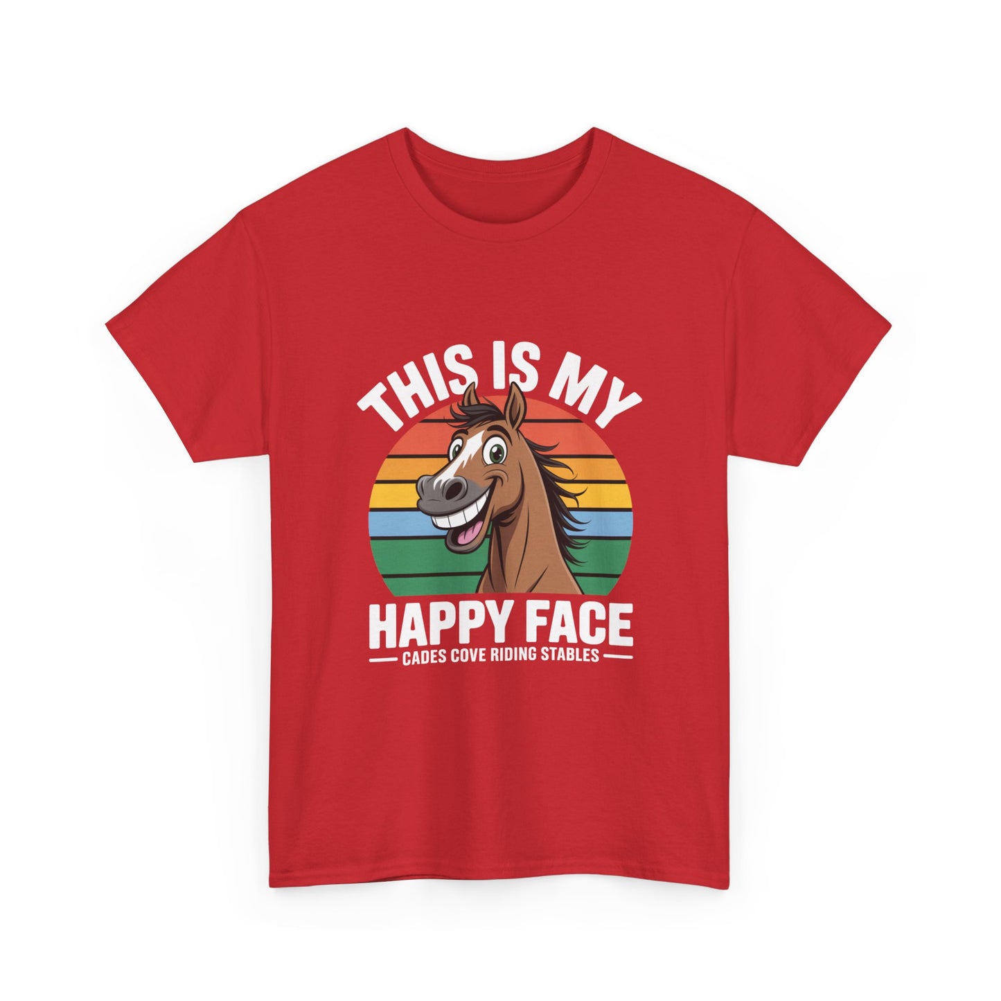 This Is My Happy Face Cades Cove Riding Stables Shirt – Funny Horse Adult Tee