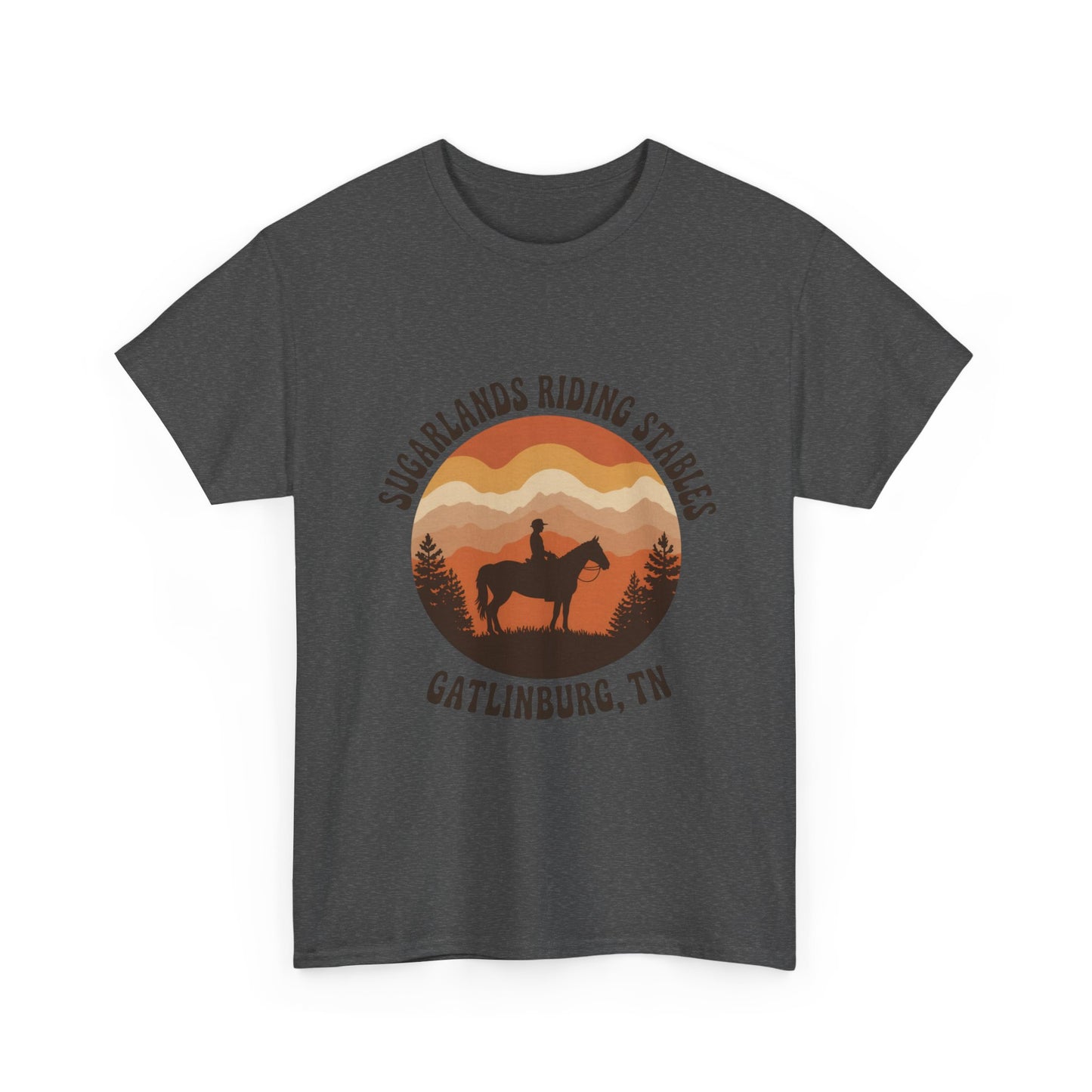 Sugarlands Riding Stables T-Shirt – Gatlinburg Tennessee Sunset Smoky Mountains Tee