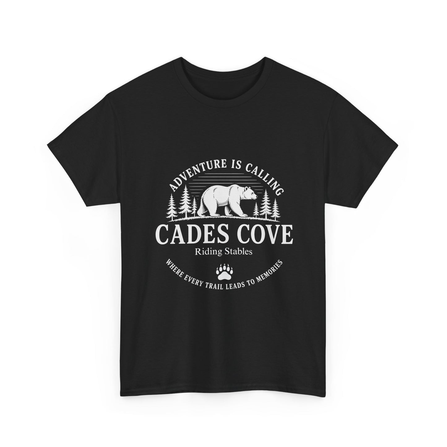 Cades Cove Riding Stables Adventure Is Calling Bear T-Shirt – Adult Smoky Mountains Tee