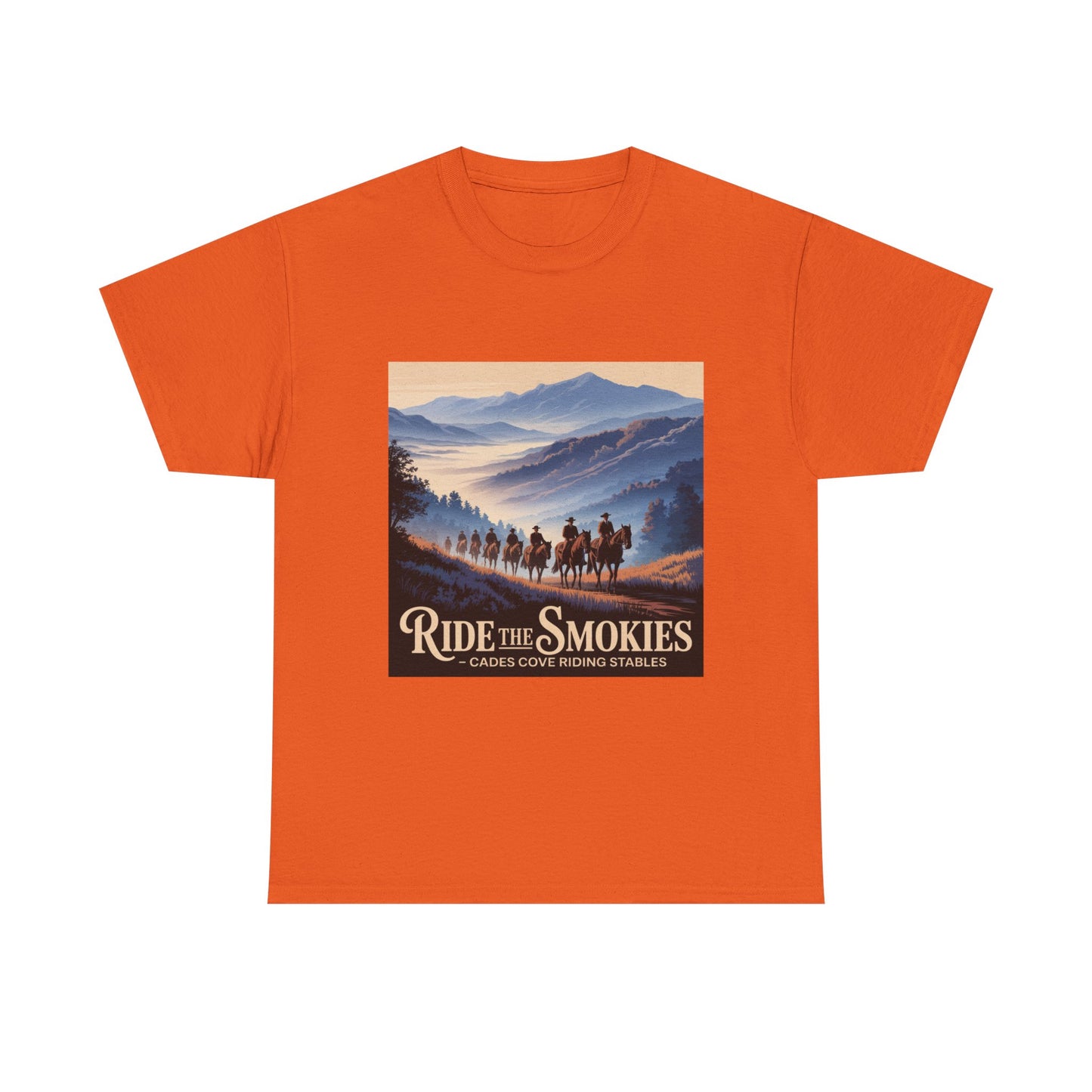 Ride the Smokies T-Shirt – Cades Cove Riding Stables Smoky Mountains Horseback Riding Tee
