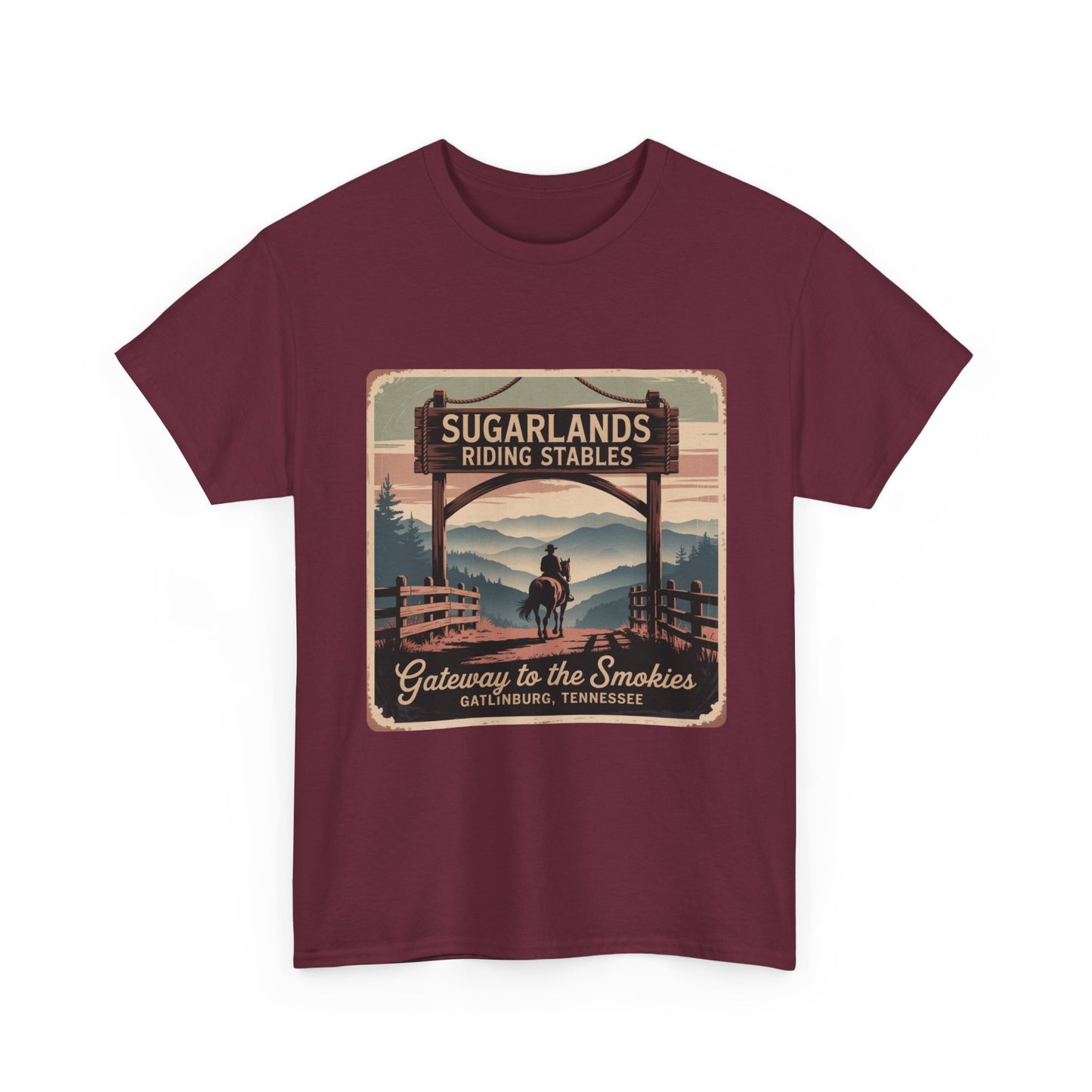 Gateway to the Smokies T-Shirt – Sugarlands Riding Stables Gatlinburg Tennessee Horseback Tee