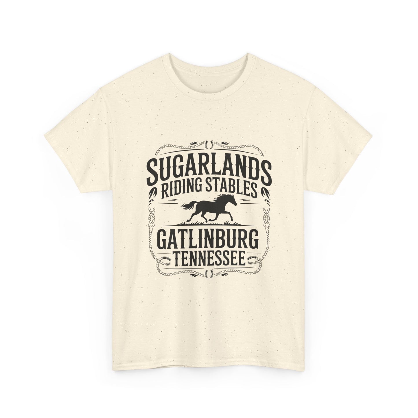 Sugarlands Riding Stables T-Shirt – Gatlinburg Tennessee Horseshoe Western Logo Tee