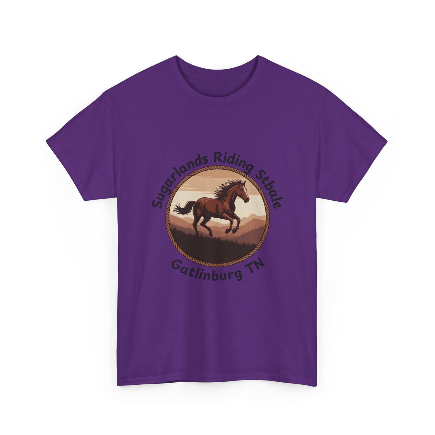 Running Horse T-Shirt – Sugarlands Riding Stables Gatlinburg Tennessee Western Sunset Tee